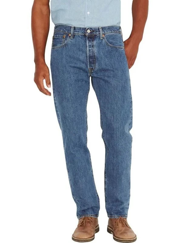 Levis 501 Original Fit Jeans Straight Leg Button Fly 100% Cotton Blue Black