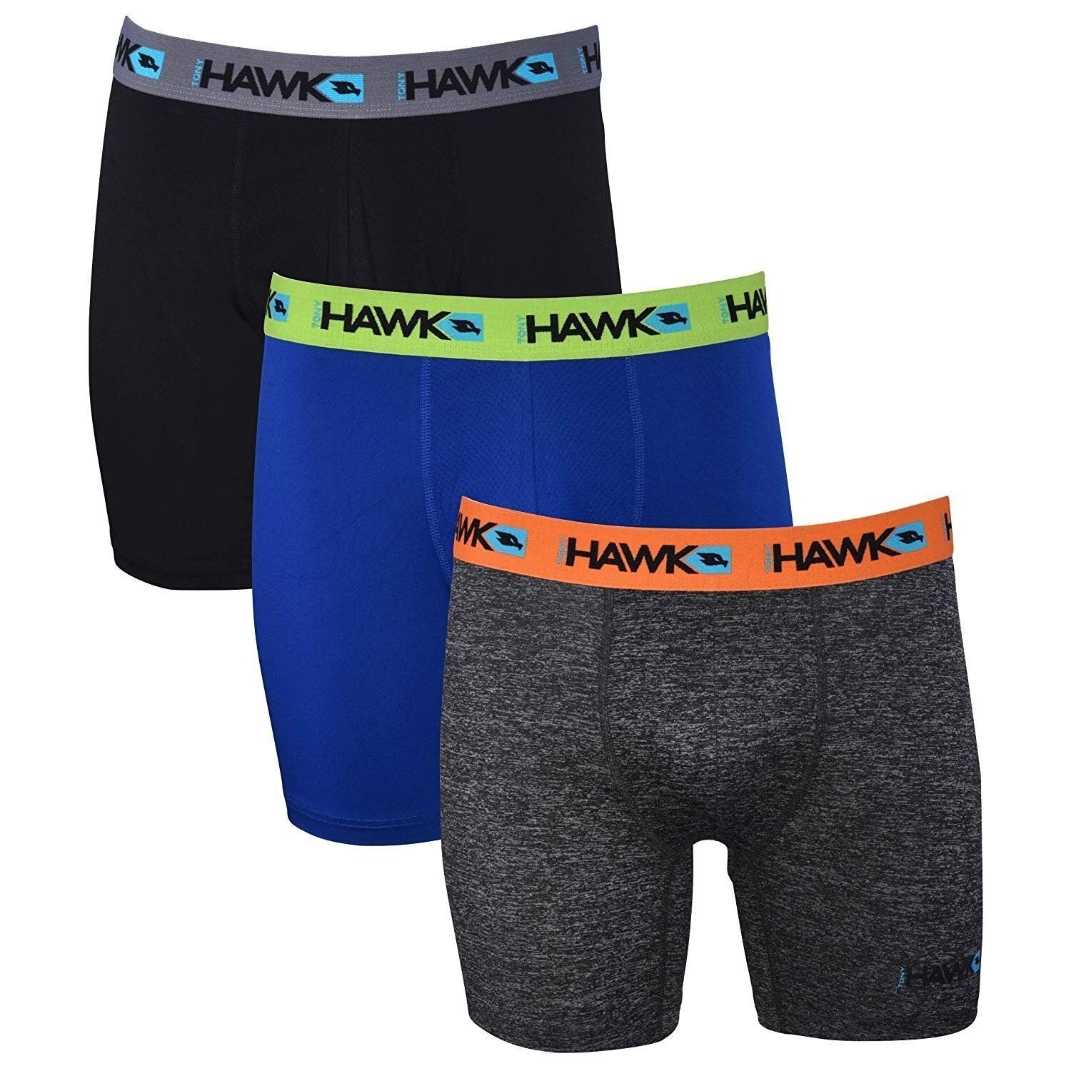 Tony Hawk Mens Performance Underwear 3-Pack Stretch Boxer Briefs Up to Size 5X!!