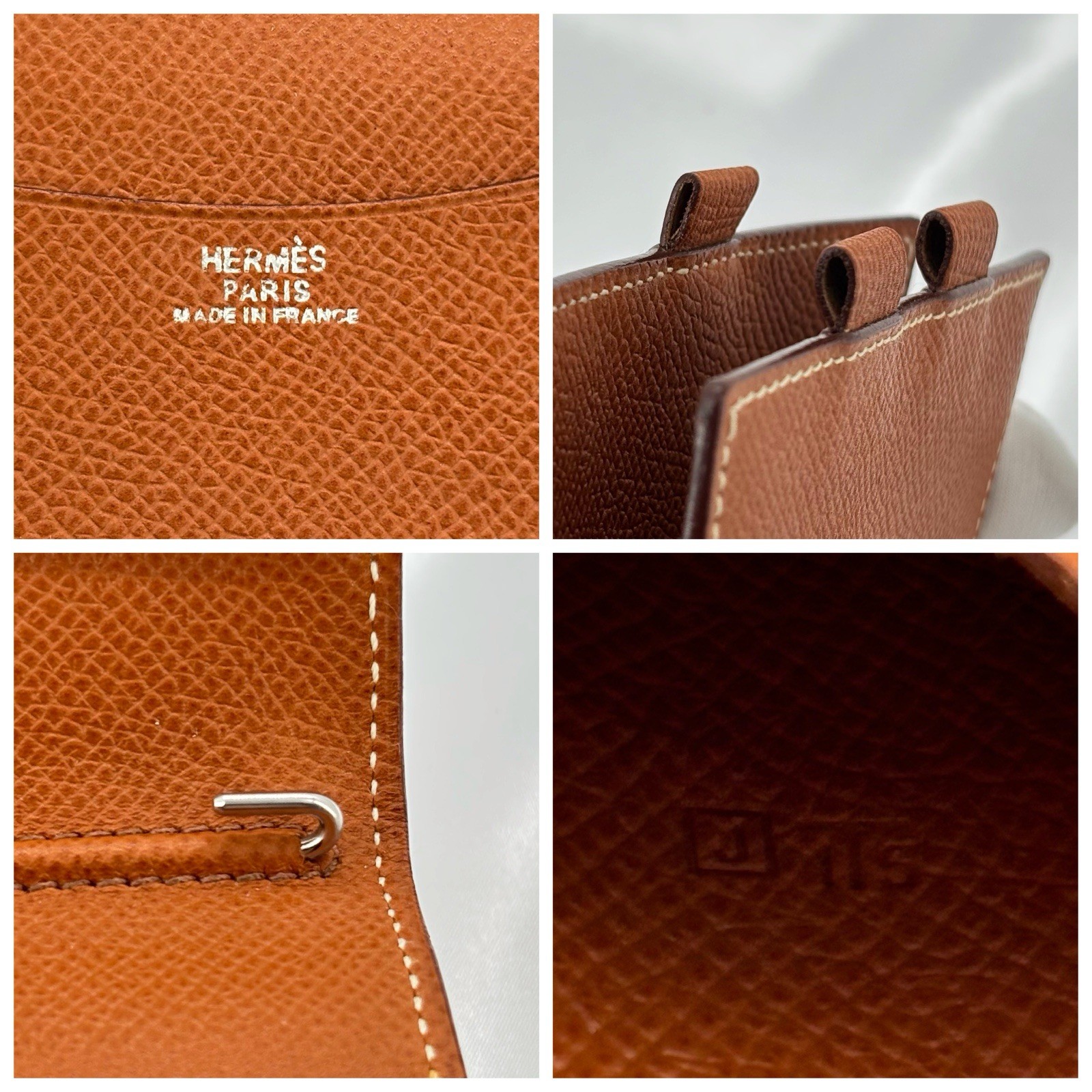 HERMES Agenda PM Cover Epsom Leather Gold Brown J Stamp With Refill Notebook