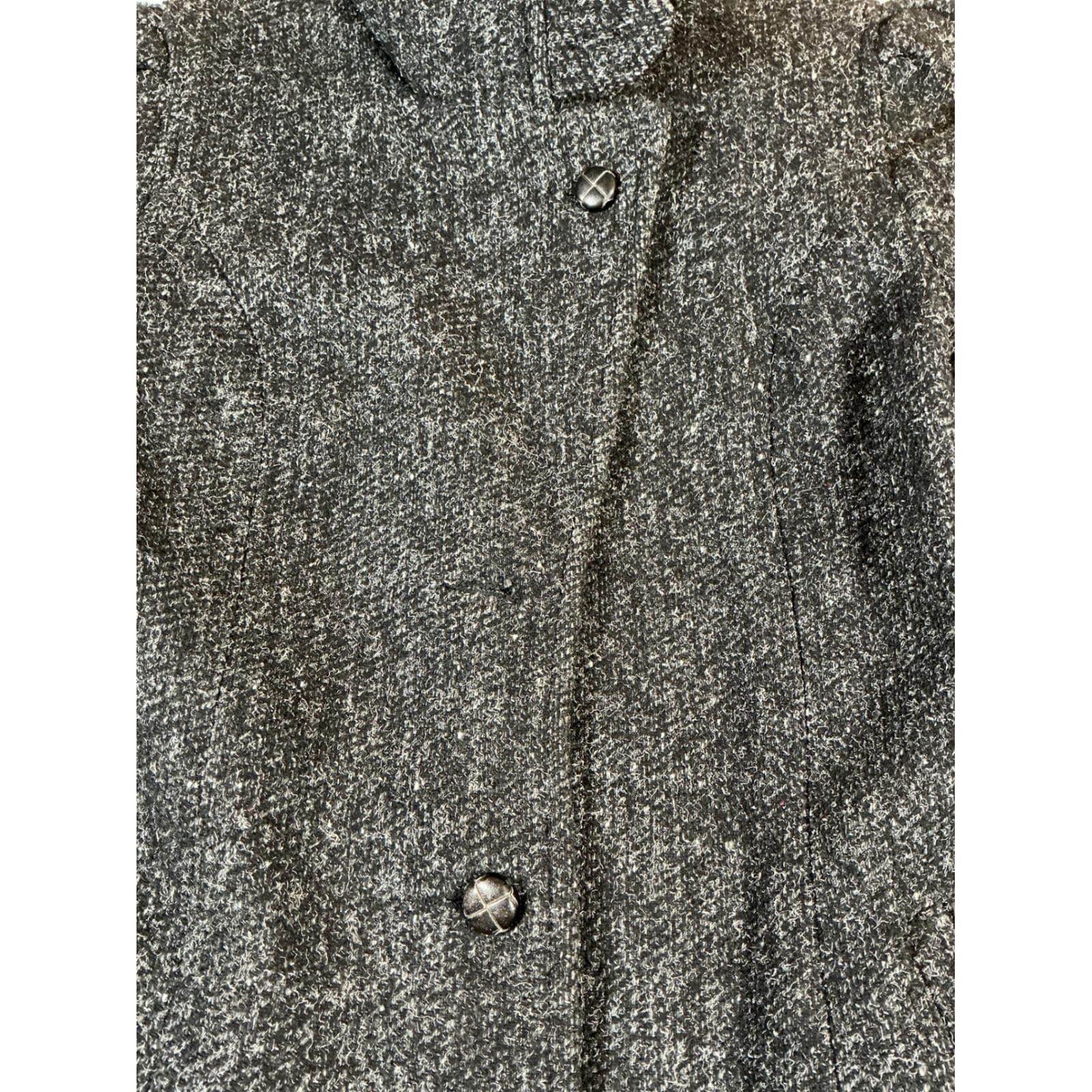 Westfield Vintage Grey Wool Blend Tweed Long Coat Womens Size 10 Made in Canada
