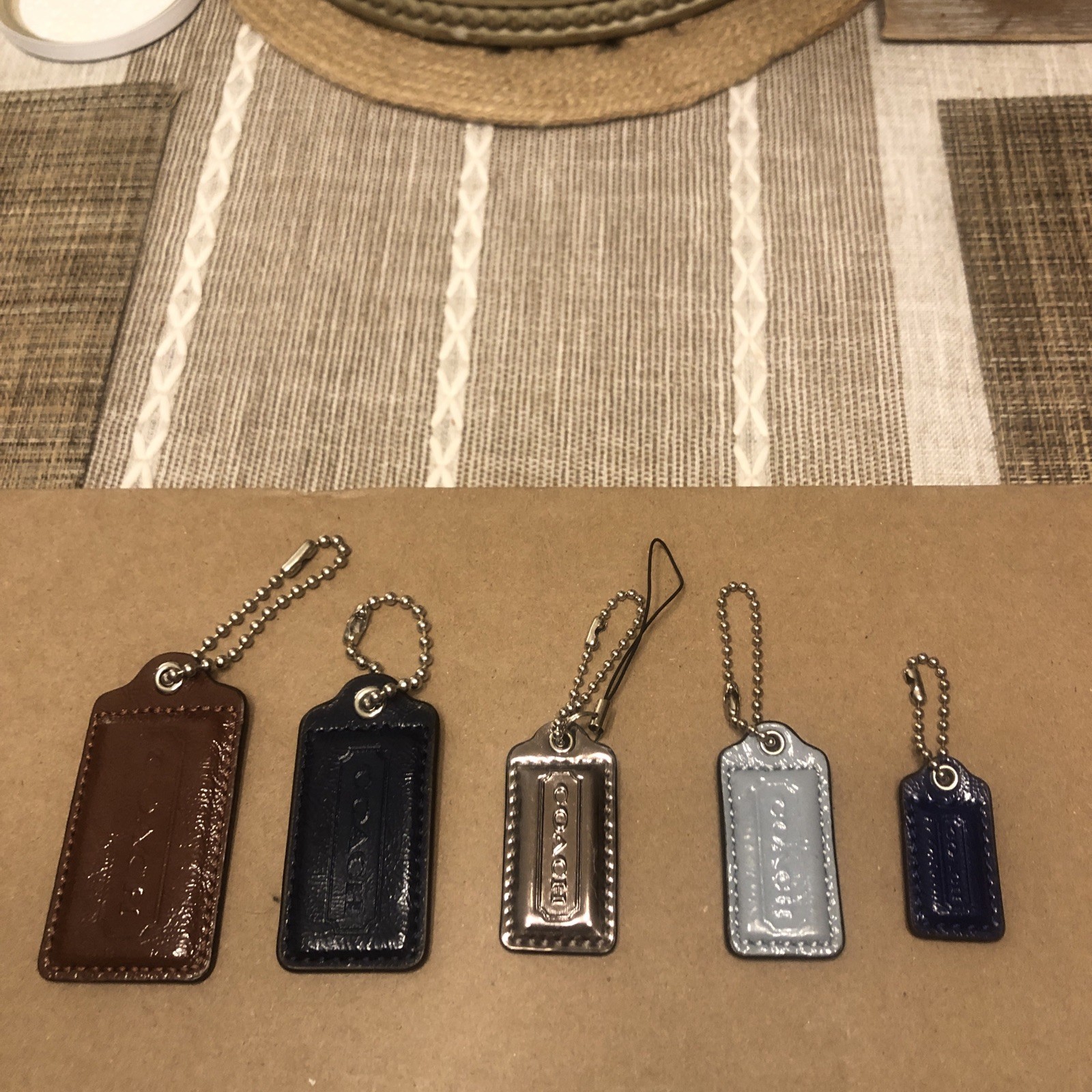 Coach Bag Key Charms / Key Fobs / Hang Tags / Accessories includes all 5