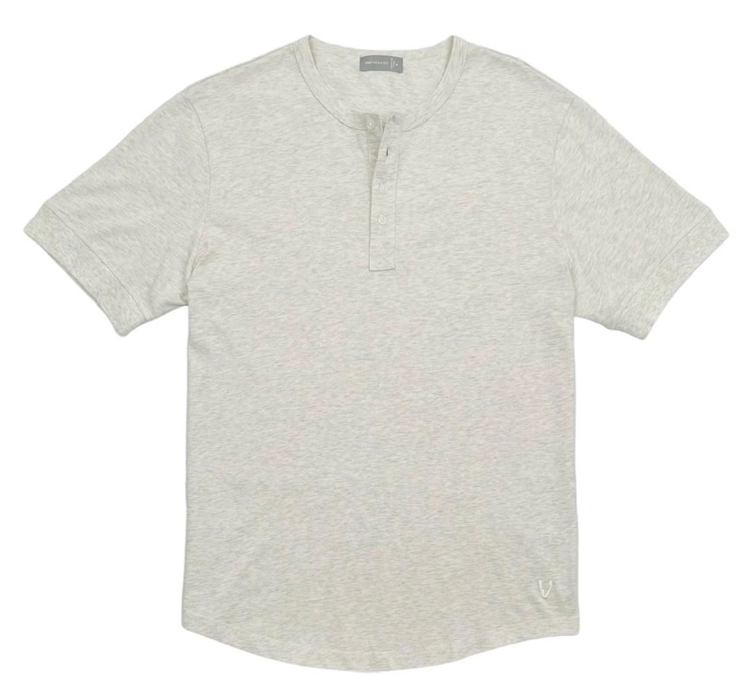 VarietyAthletics Mens Soft Pima Cotton Elastic Sleeve Cuff Henley T-Shirt
