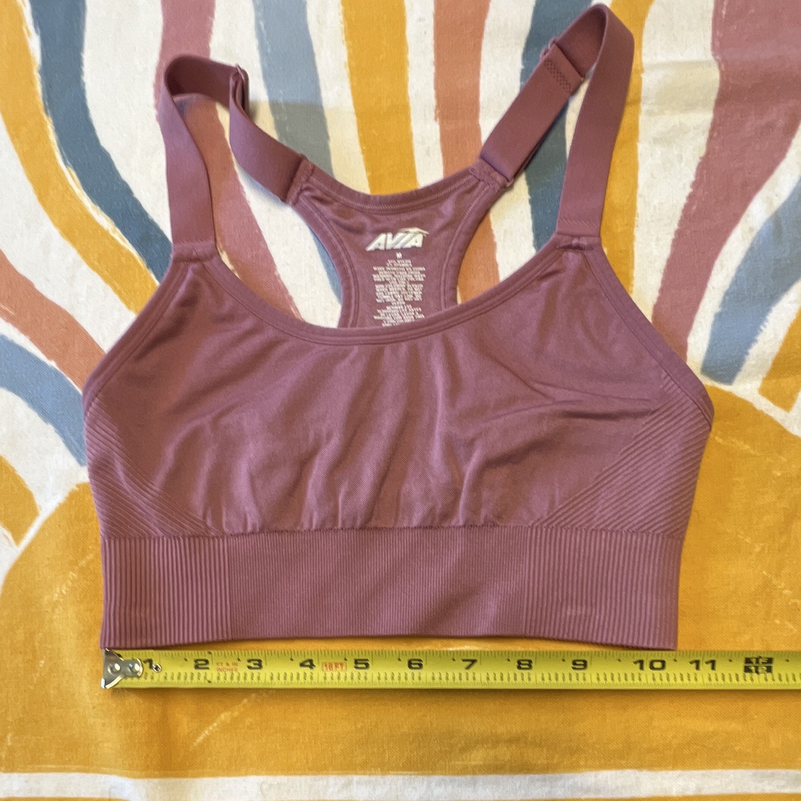 Avia Pink Solid Racerback Sports Bra Wireless Pullover Medium Support M 203.2