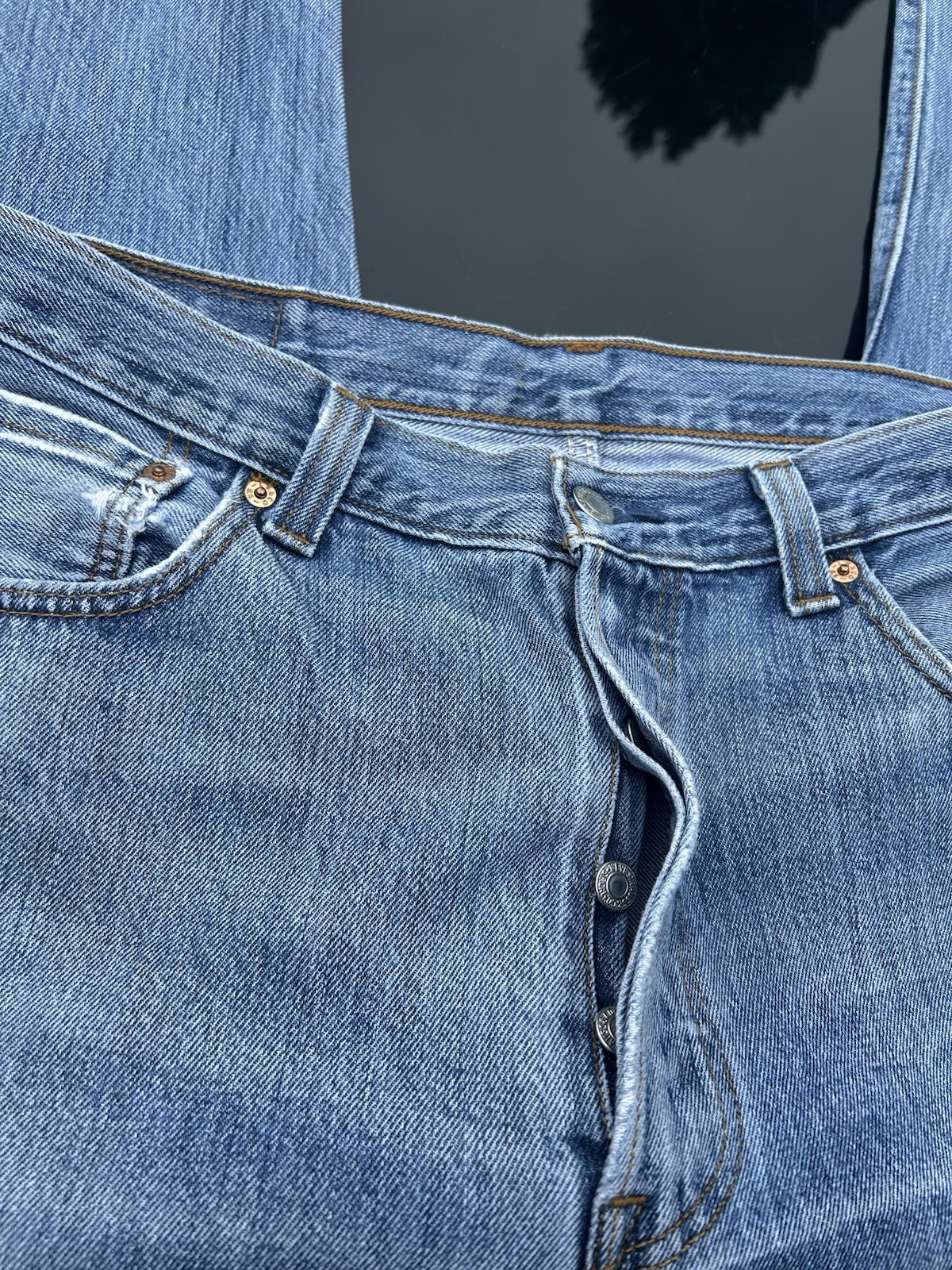 Levi 501 Jeans Waist Size 36in Inside Leg 29in In 100% Denim Cotton