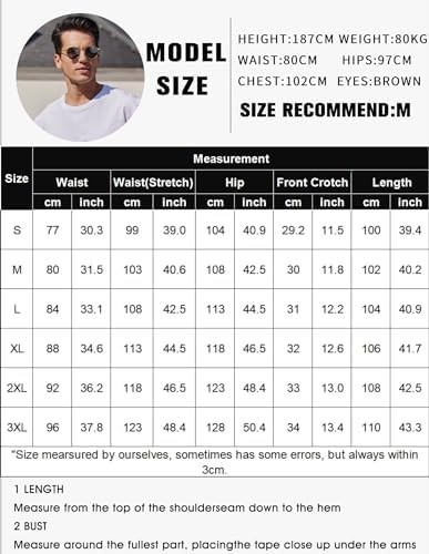 Coofandy Pants Cargo Solid Mens Casual Joggers Elastic Drawstring Chino Hiking