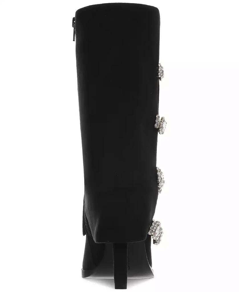 Thalia Sodi Nami Embellished Mid-Calf Boots Black US Size 7.5