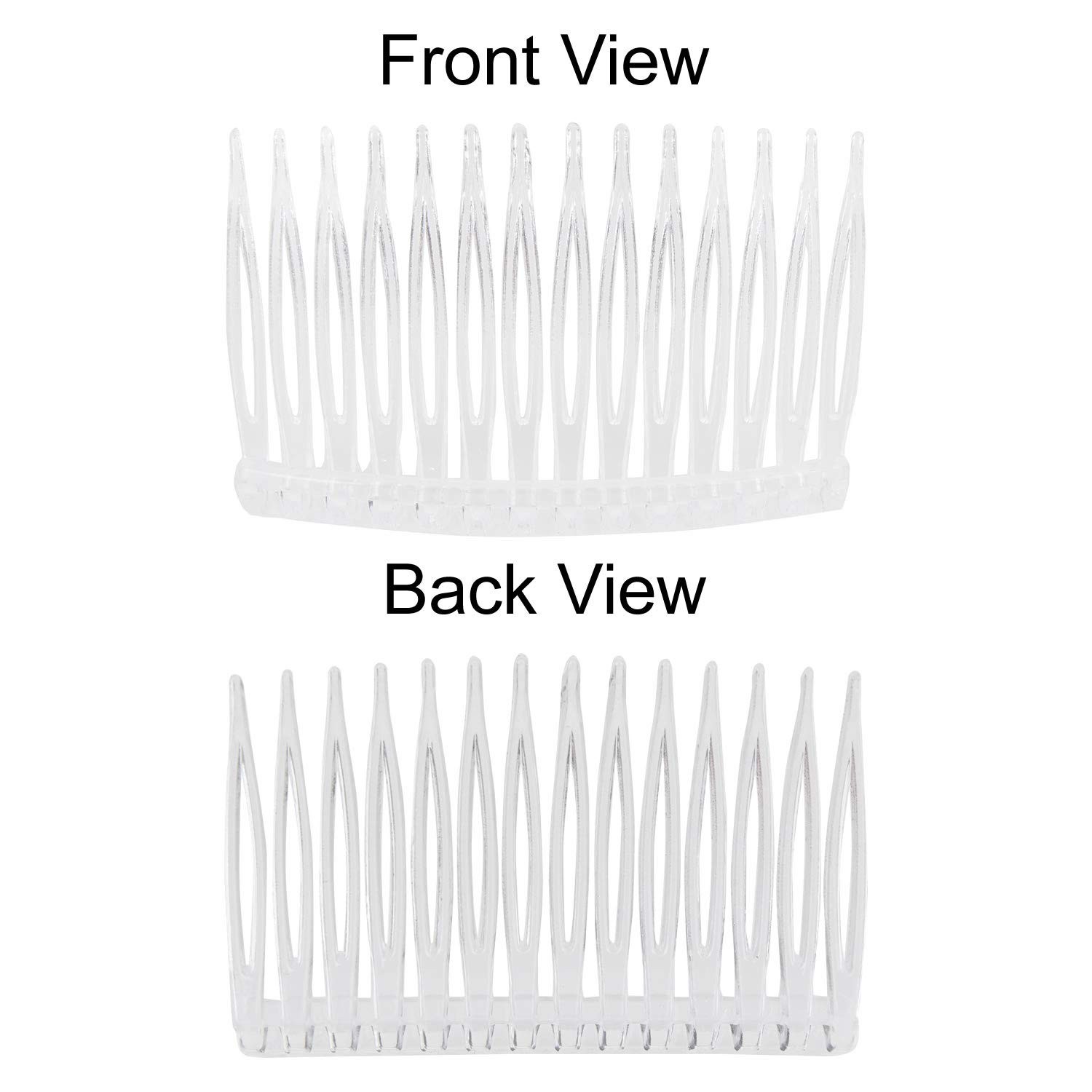 20 Pack Clear Small Plastic Hair Side Comb with Long Teeth Thin Fine Gray Hair P