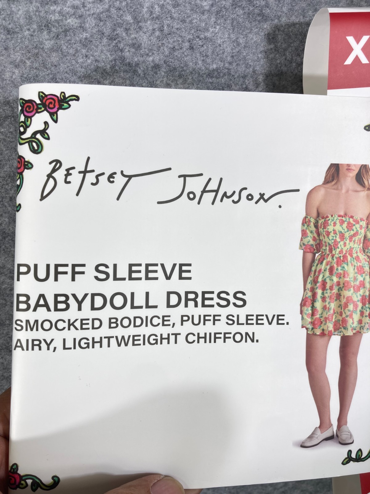 Betsey Johnson Baby Doll Dress Womens XL Yellow Floral Smocked Puff Sleeve NWT