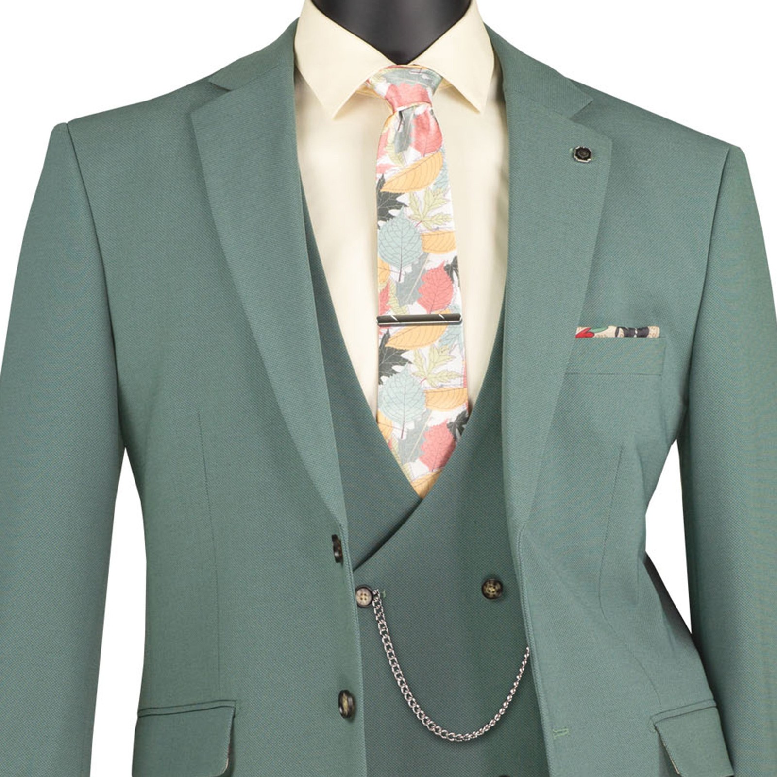 VINCI Men’s Sage 3pc Super Stretch Modern Suit w/ Flex Waist – Washable – NEW