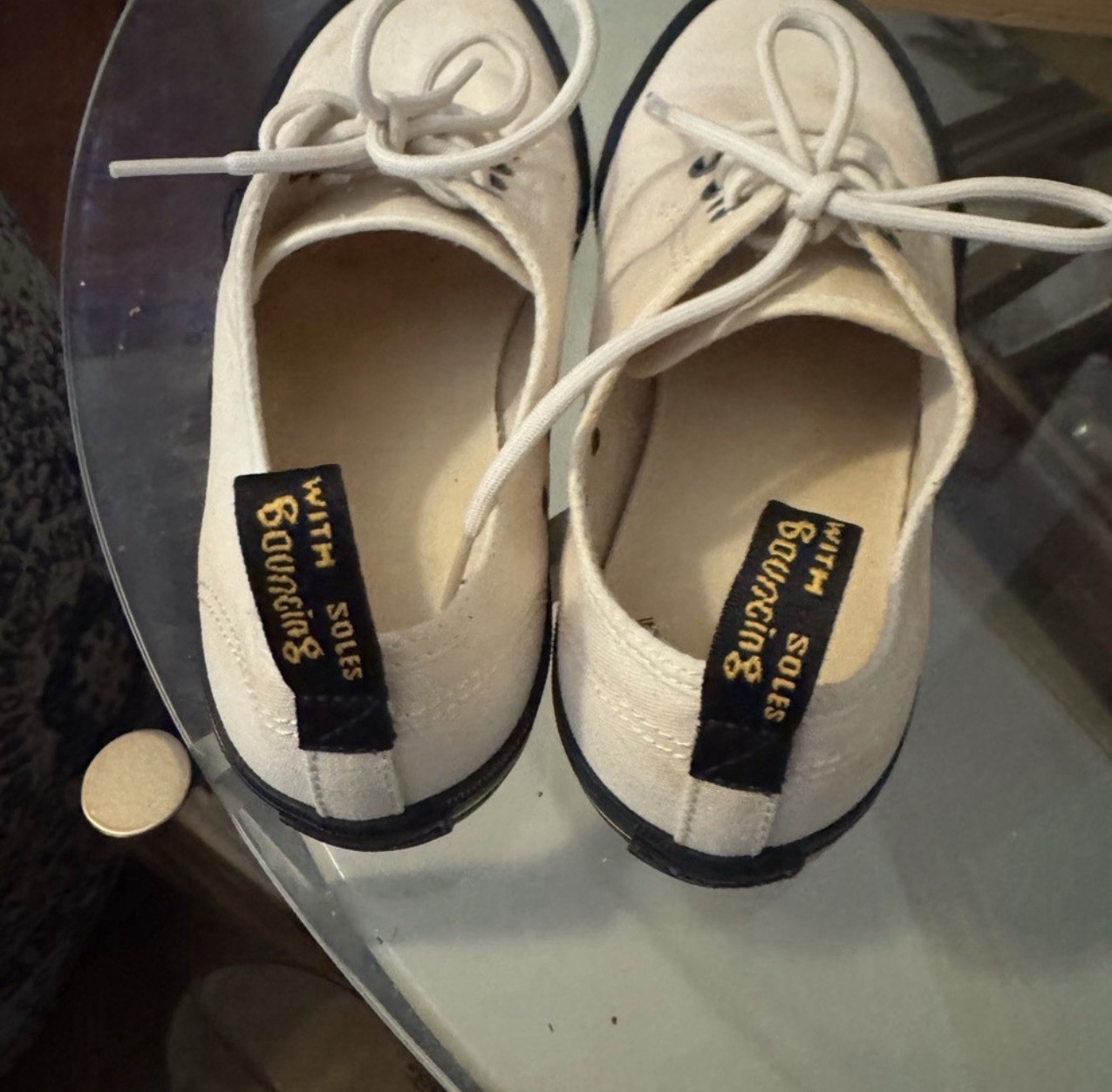 Dr. Martens White Canvas Lace-Up Sneakers Round Toe Rubber Sole US 7 UK 6 EU 39