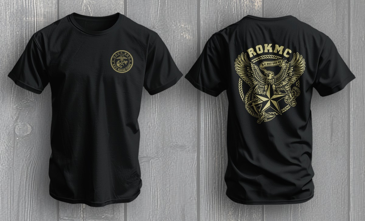 Republic of Korea Marine Corps ROKMC Eagle Emblem Military T-Shirt Tee