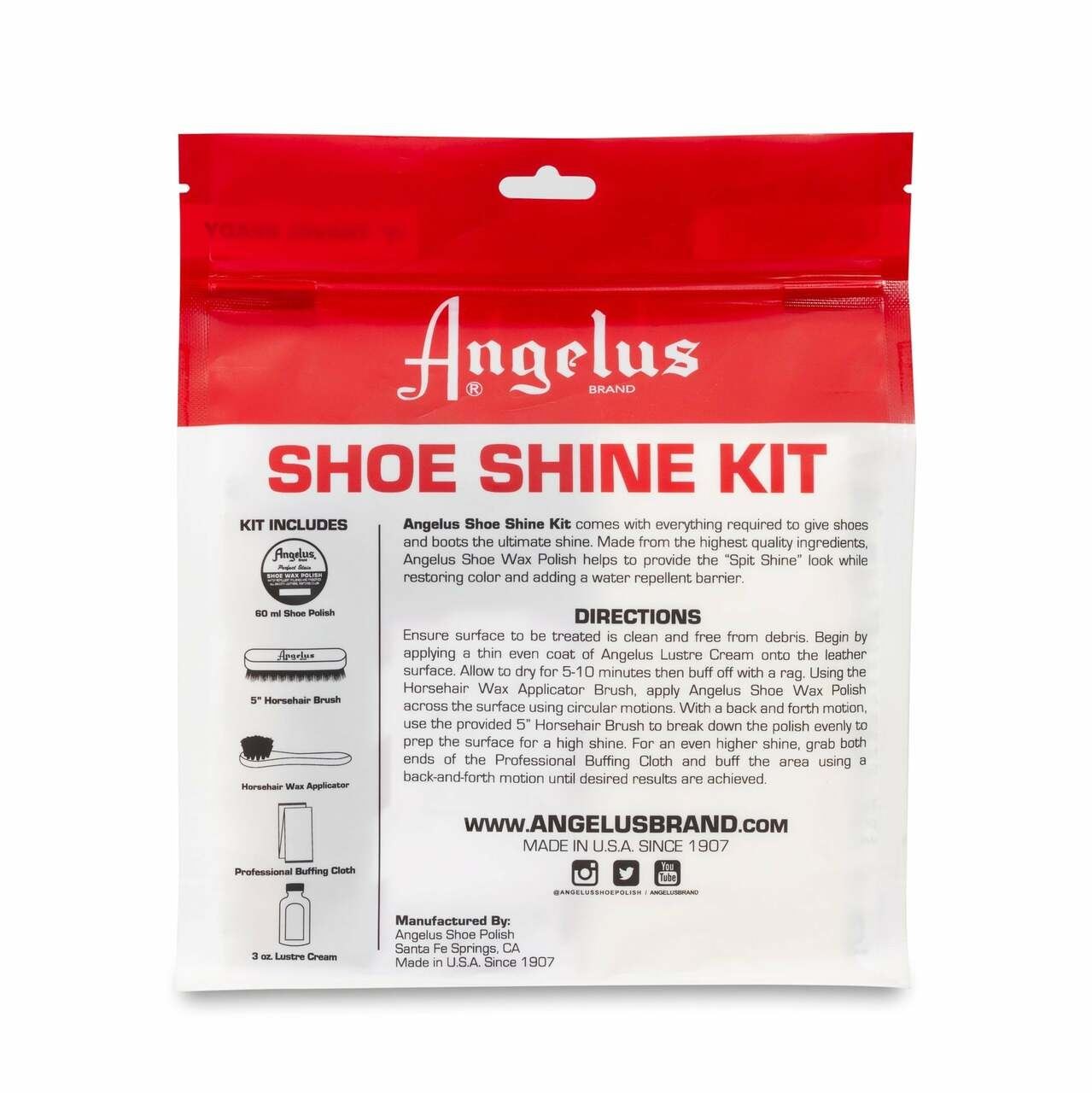 Angelus Shoe Shine Travel Kit | 5 Pieces (Black)