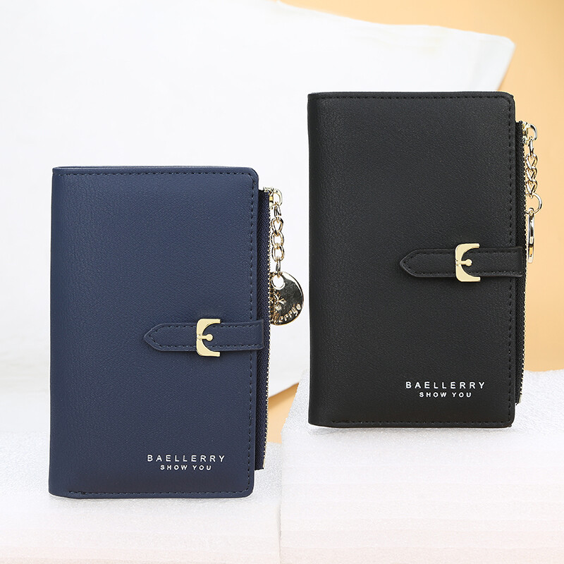Womens Slim Bifold Wallet with Hasp Safe Card Holder Bag Zipper Coin Pocket Gift
