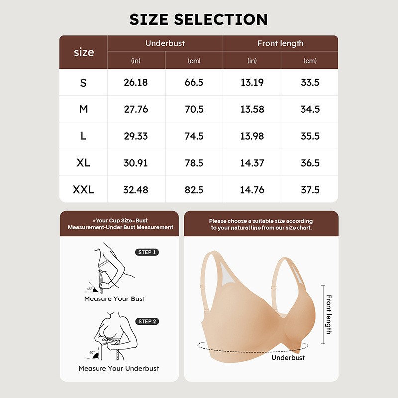 Women Seamless Bra Soft Support Lift Gather Anti-Sagging Side Control