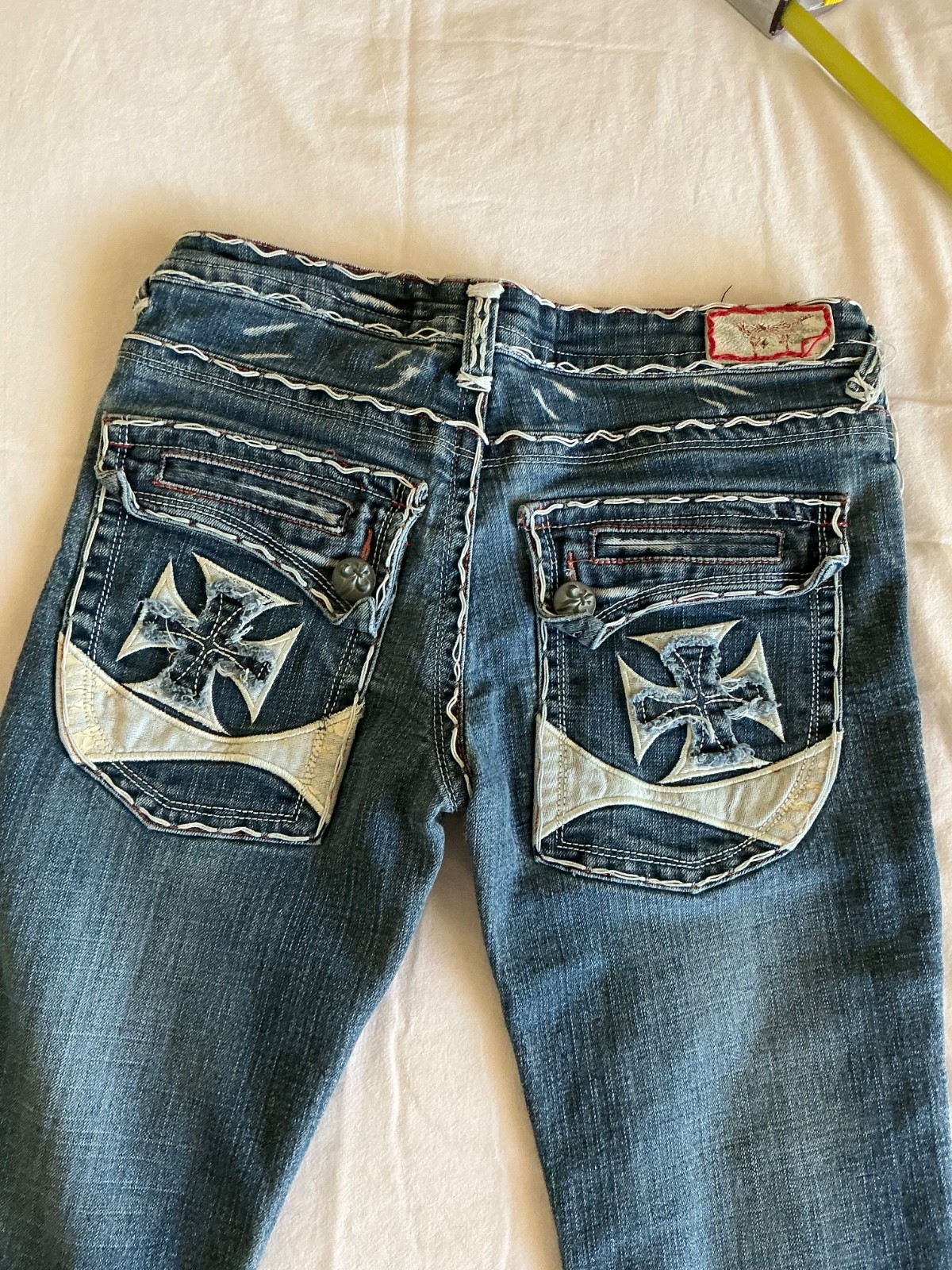 Women’s Laguna Beach Jeans MD2021P Boot Cut Embroidered Thick Stitch 29×32