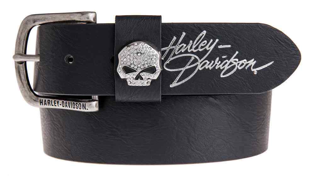 Harley-Davidson Women’s Rock Candy Embellish Willie G Skull Belt HDWBT11023-BLK