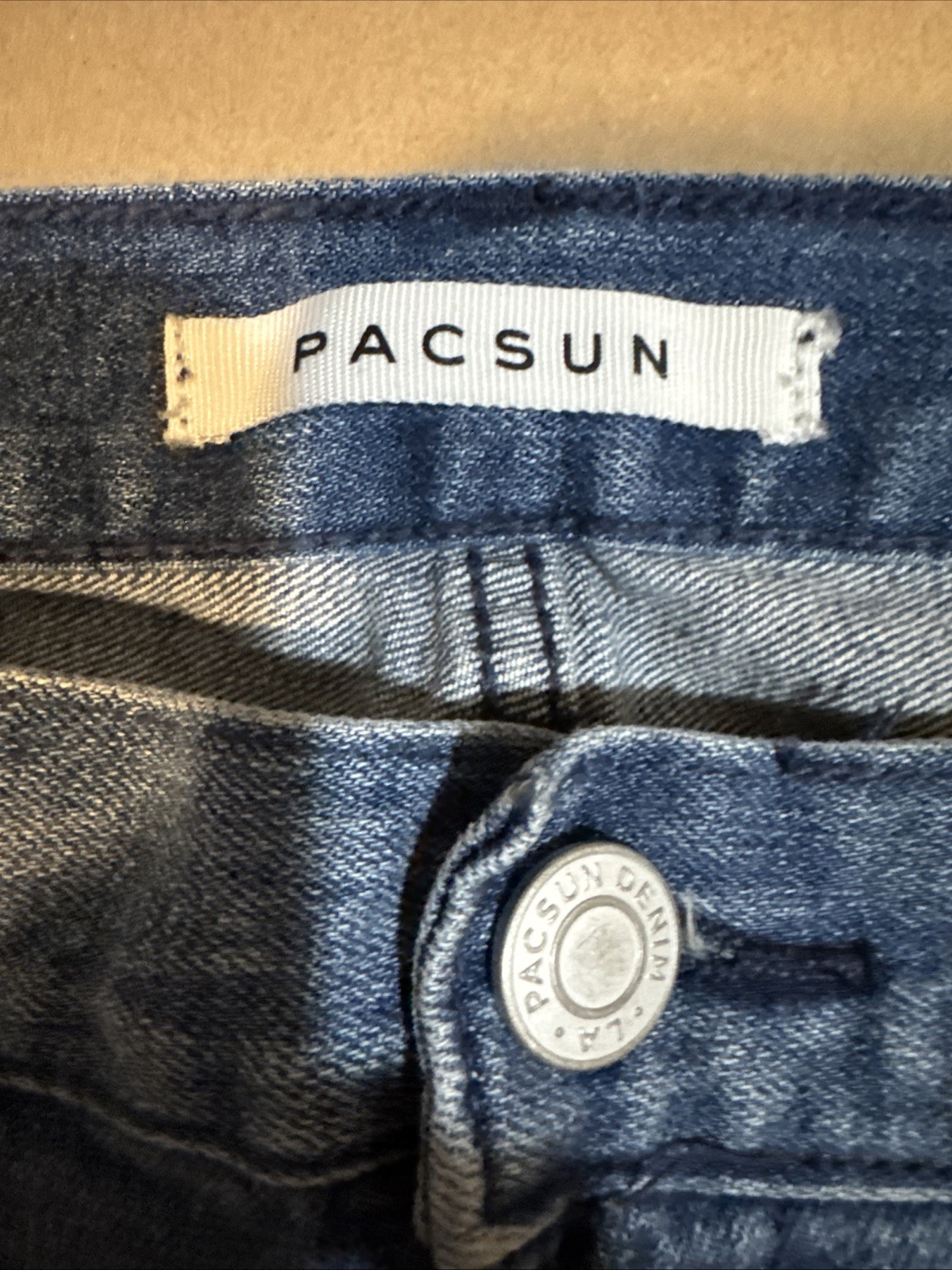 Pacsun Men’s Stacked Skinny Comfort Stretch Ripped Jeans 32×34 Blue Denim
