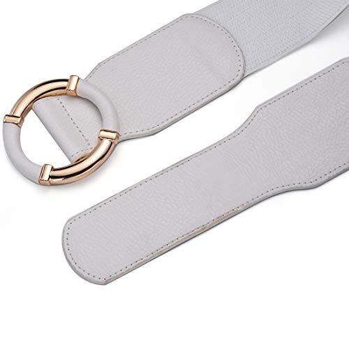 Beltox Women Elastic Belt Dress Stretchy Wide Waist Thick Cinch PU Leather Top