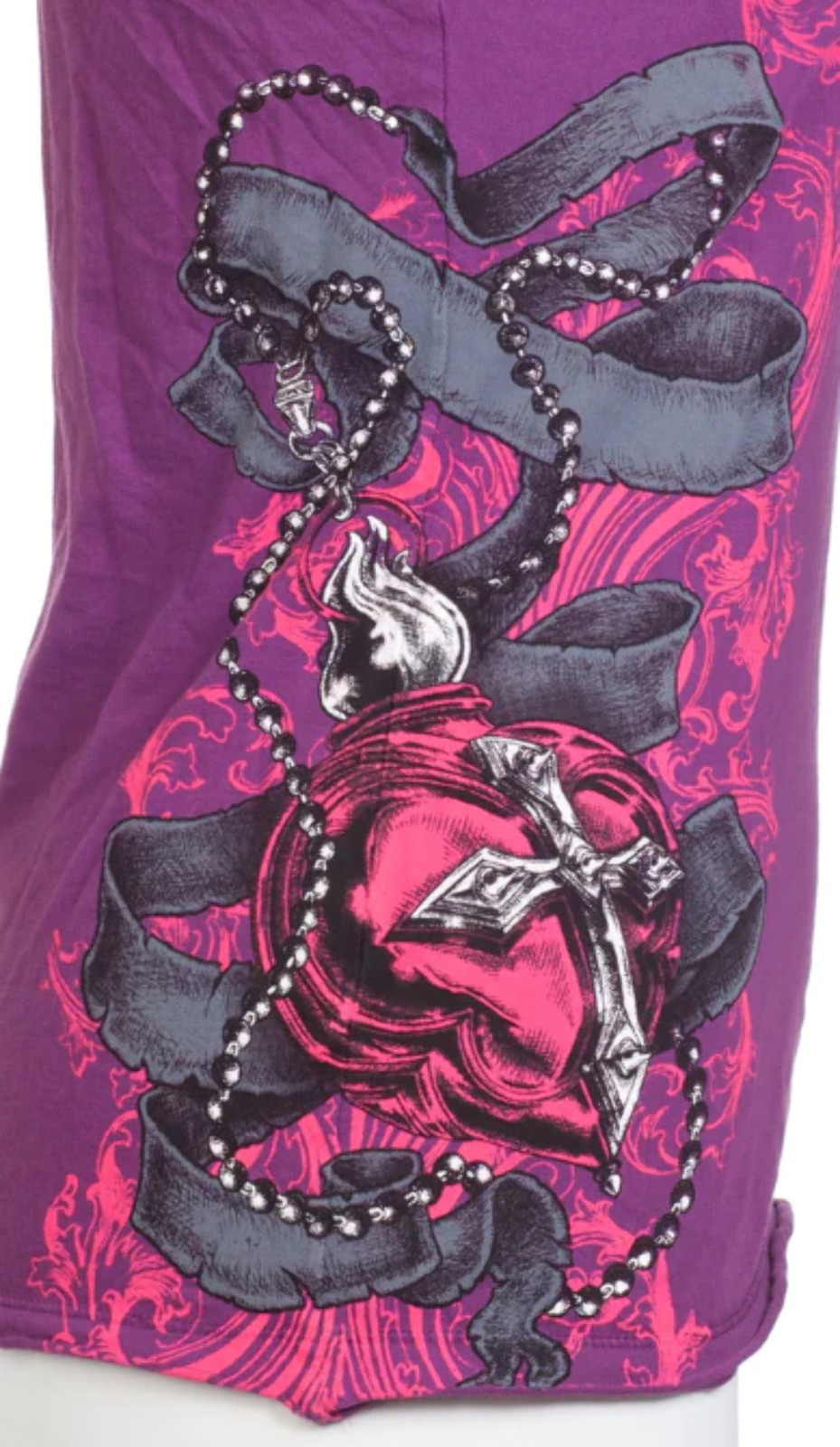 Archaic by Affliction Women’s T-shirt Happy Spirit Biker Tattoo