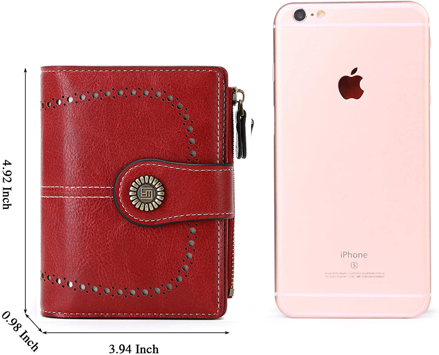 Women Bifold RFID Blocking Leather Wallet Hasp Card Holder Mini Handbag Purse