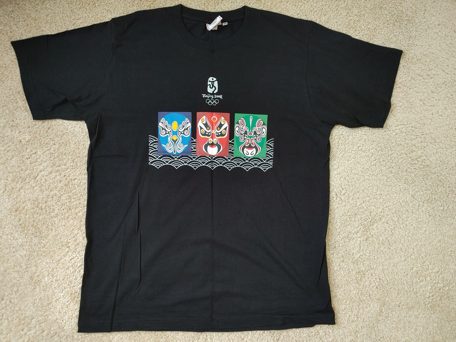 NWOT VTG 2008 OLYMPICS BEIJING CHINA T-SHIRT BLACK SIZE LARGE