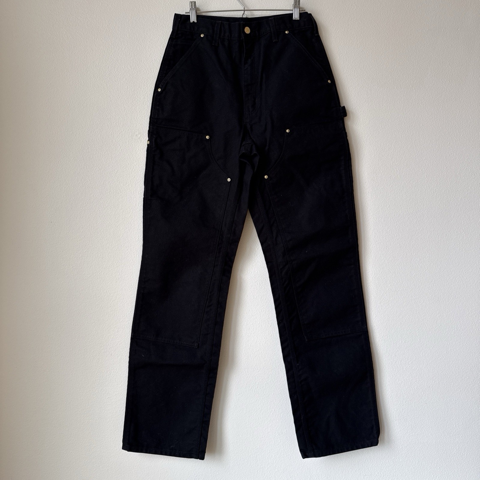 UNION MADE USA Carhartt B01 BLK Loose Fit Double Knee Duck Jean 30X34 Work Crisp