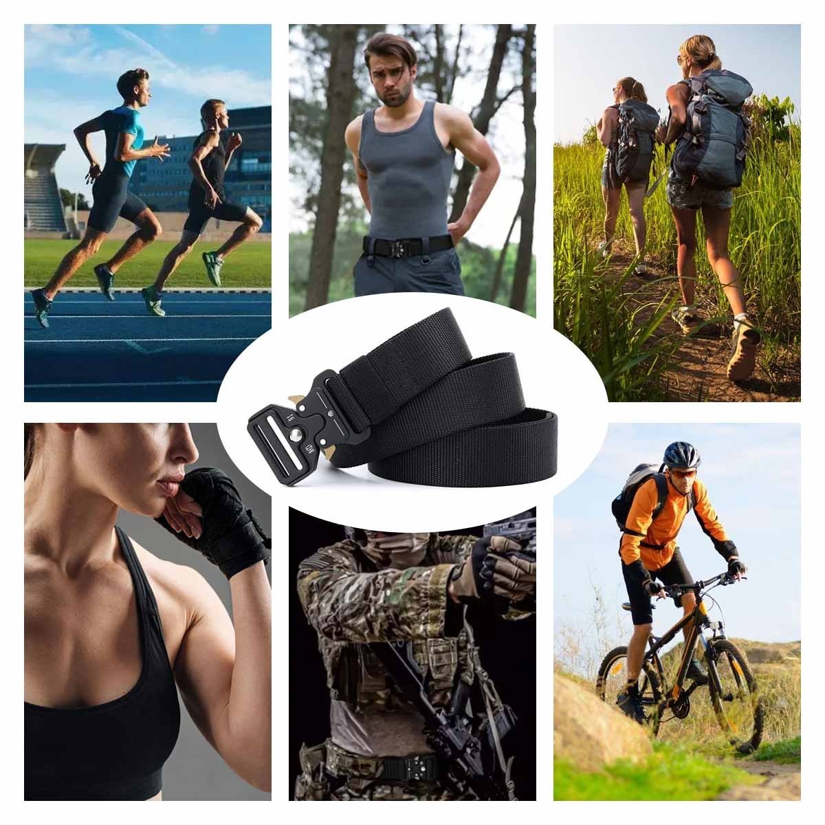 Men’s Outdoor Tactics Waist Belt Multifunctional Buckle Nylon Military Belt
