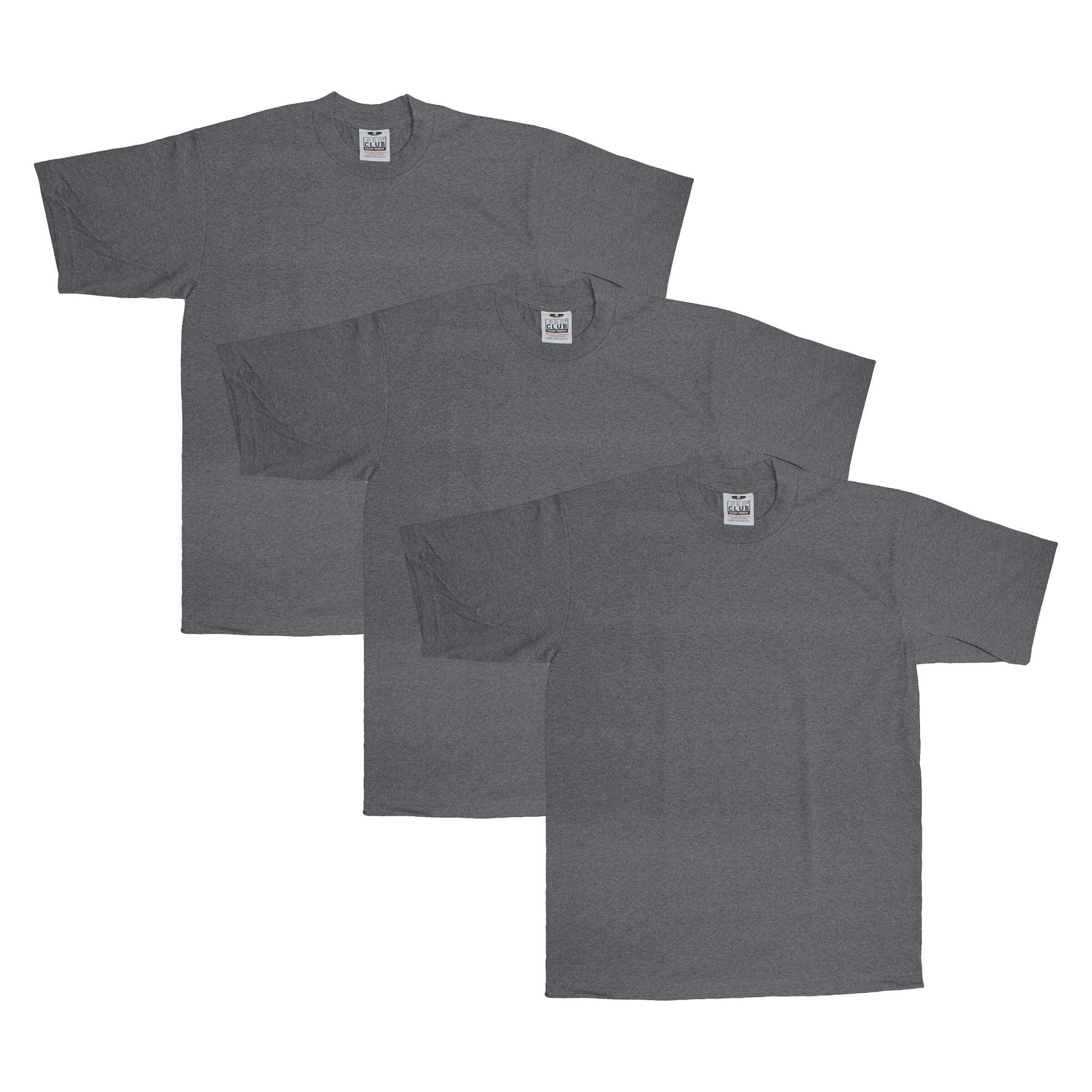 3-Pack Pro Club Men’s Heavyweight Cotton Short Sleeve Crew Neck T-Shirt
