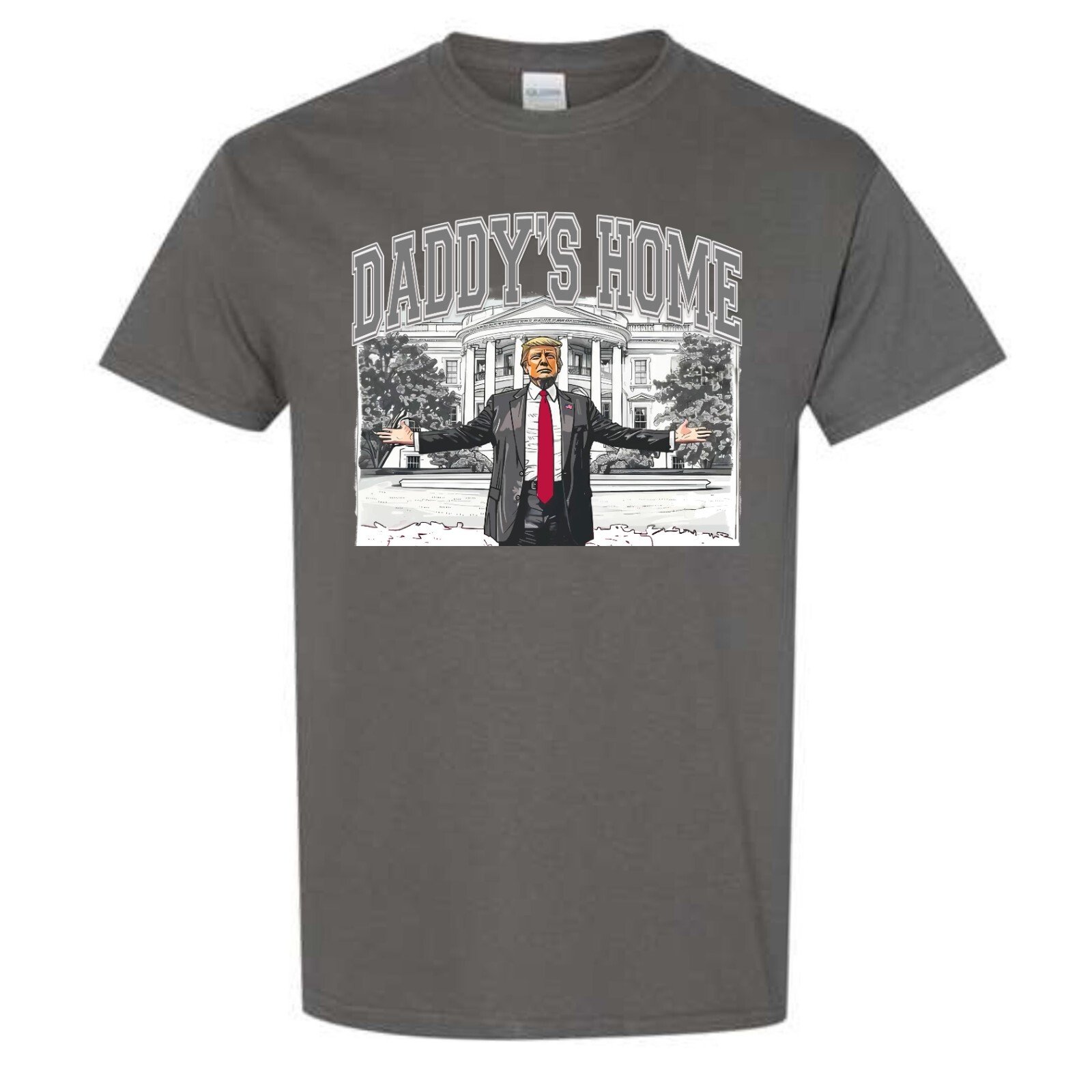 President Donald Trump Shirt Daddys Home Grey Adult Unisex White House MAGA 47th
