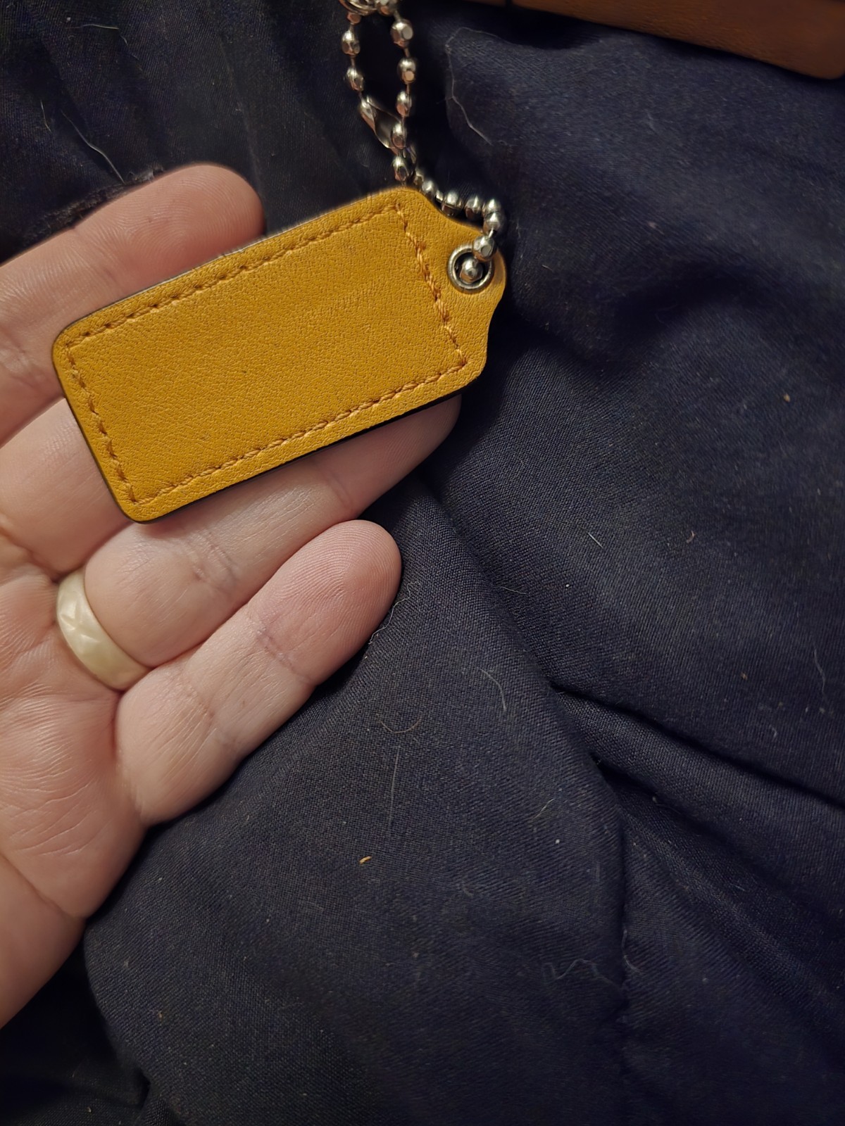 Coach Vintage Tan Luggage Tag Key Fob Leather Hang Tag With Strap detachable