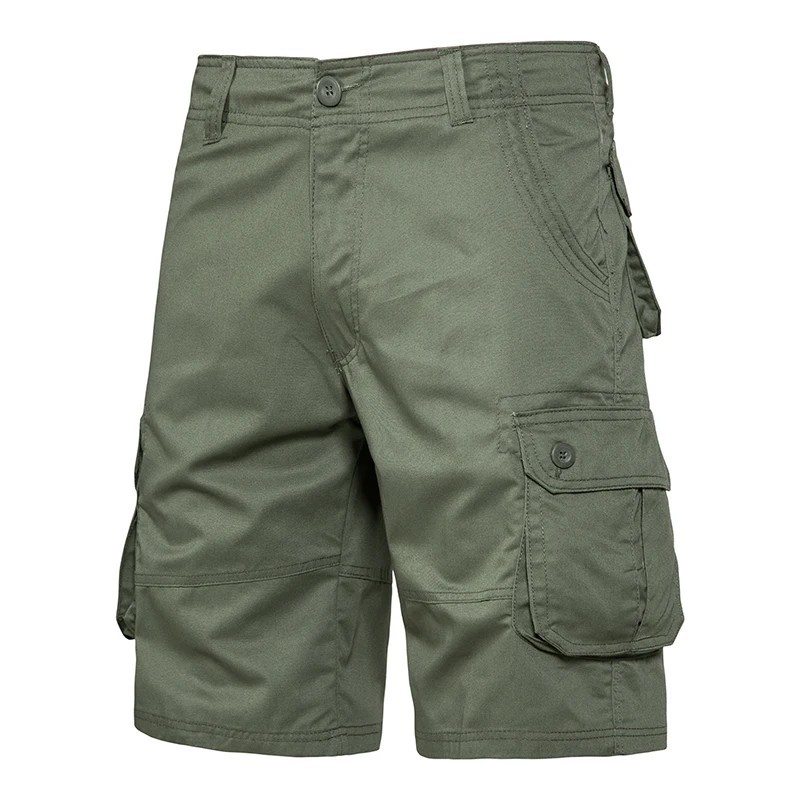 Men’s Tactical Cargo Shorts Army Green Multi Pocket Outdoor Hiking Work Shorts