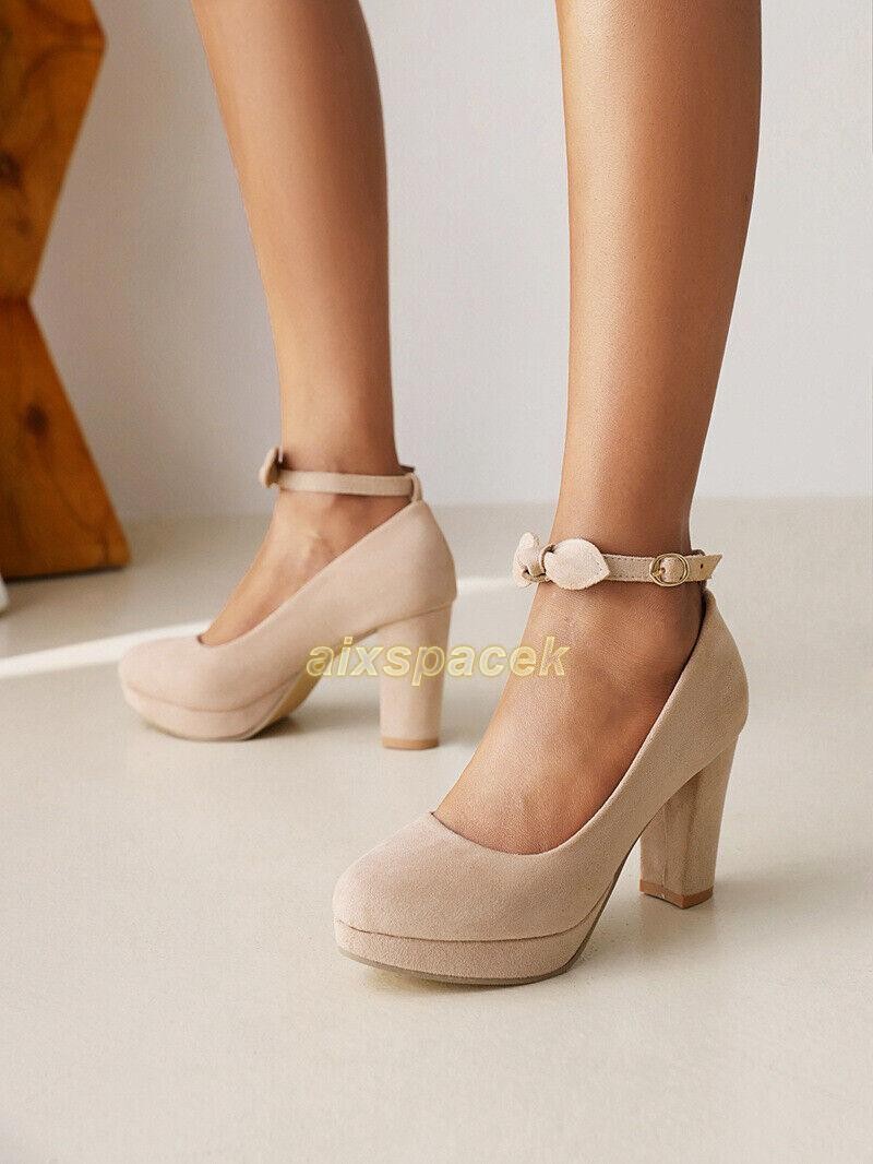 Chunky Heel Mens Heels Crossdresser Bowtie Drag Queen Women Shoes plus size