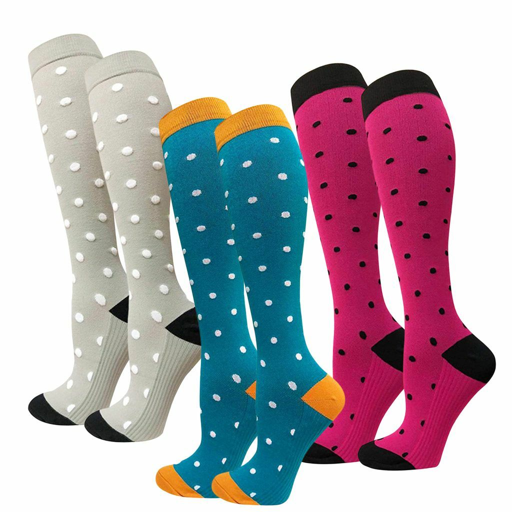 New 3pairs Copper Infused Compression Socks 20-30mmHg Graduated Mens Womens S-XL