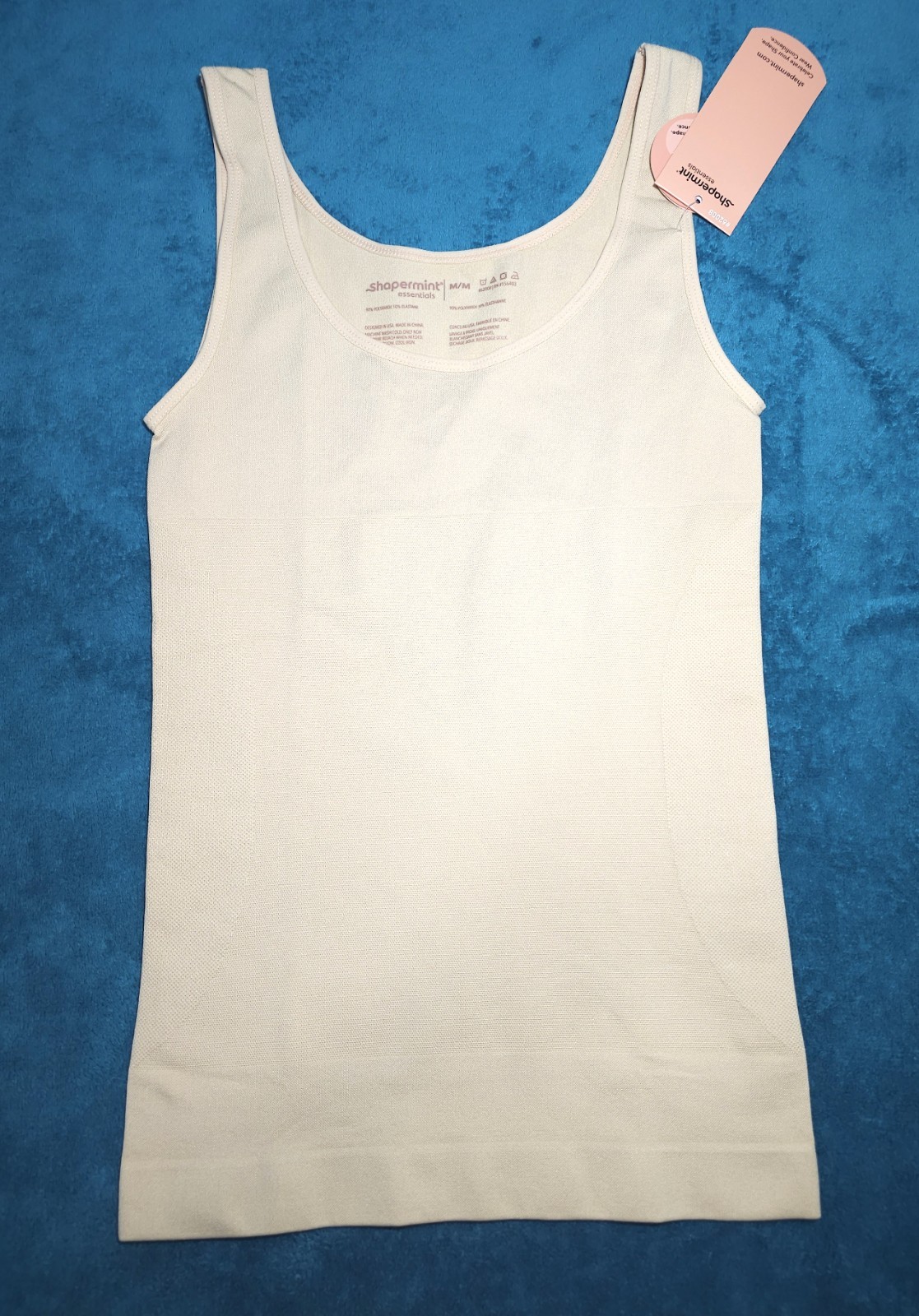 Shapermint Essentials Everyday Scoop Neck Cami Beige Sz M #62008