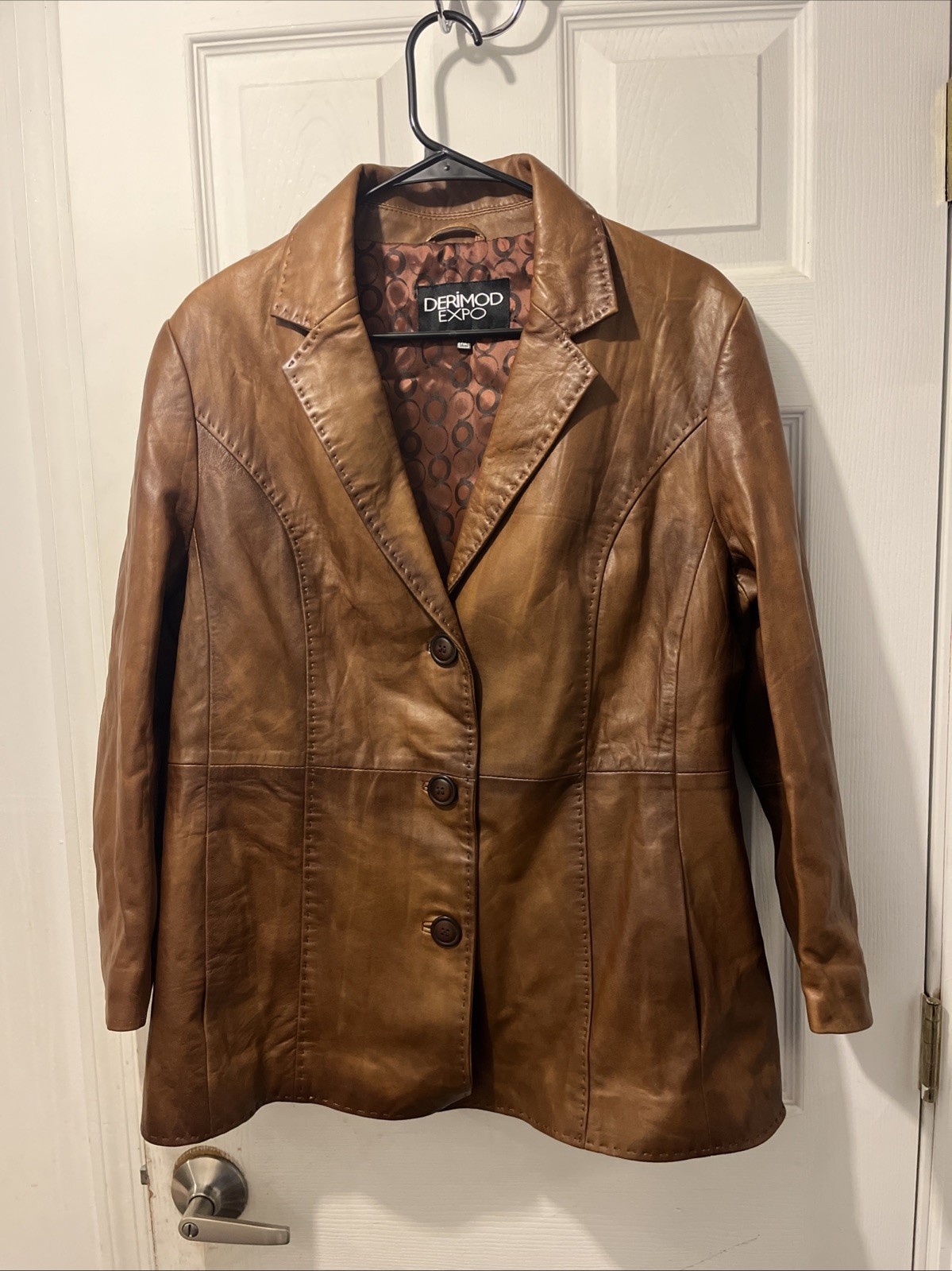 VTG Derimod Expo Jacket XS Color Camel 100% Leather EUC