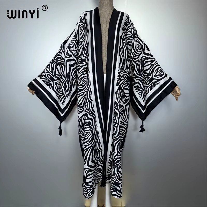 Africa Bohemia Kimono Maxi Dress Beach Wear Cardigan Abaya Muslim Woman Coat Boh