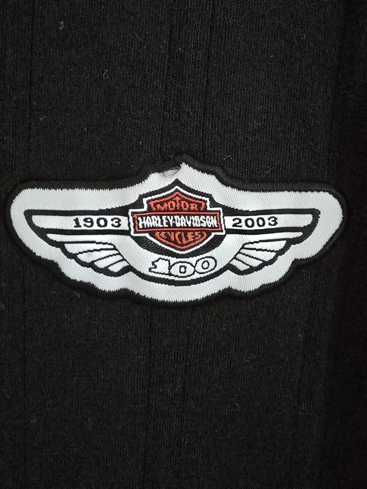 Harley Davidson 100th Anniversary Polo Shirt 1903-2003 Black Motorcycle VTG XL