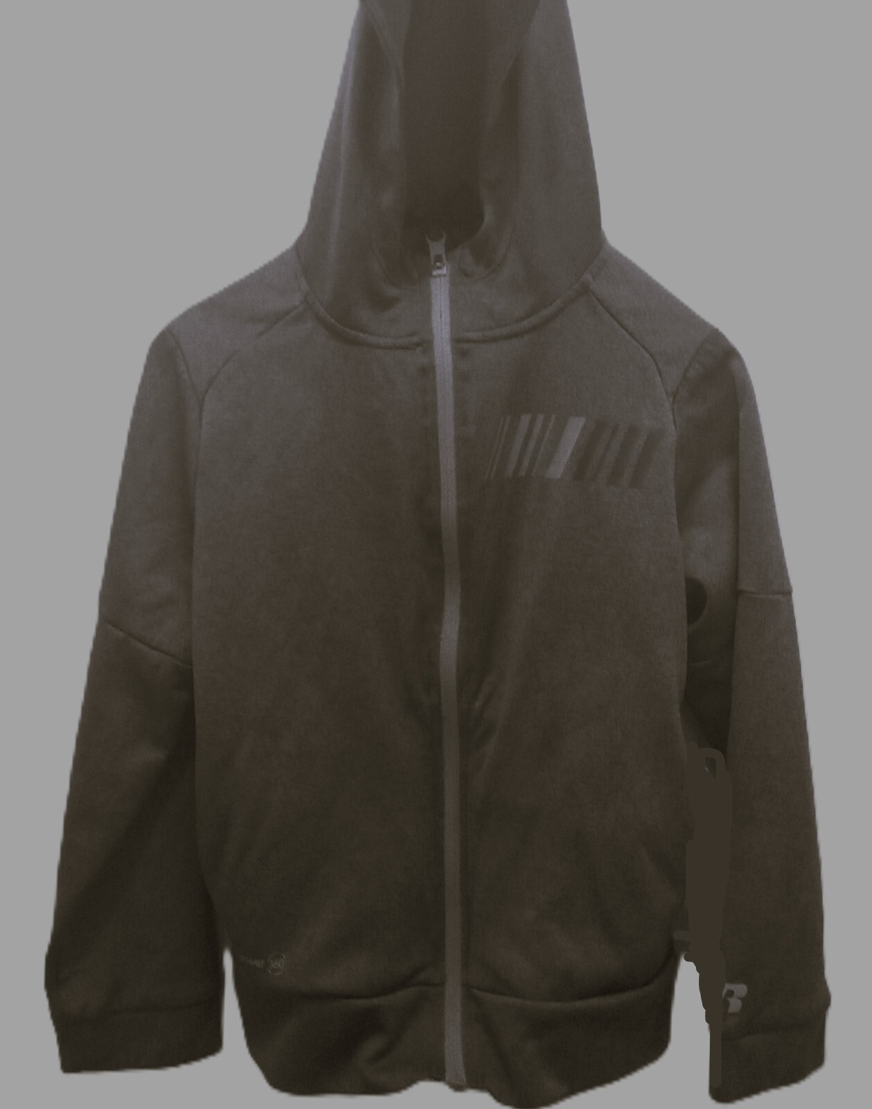 EUC Russell Full Zip L/S Hoodie – Charcoal w/Orange Trim – Boy’s Size Md 8