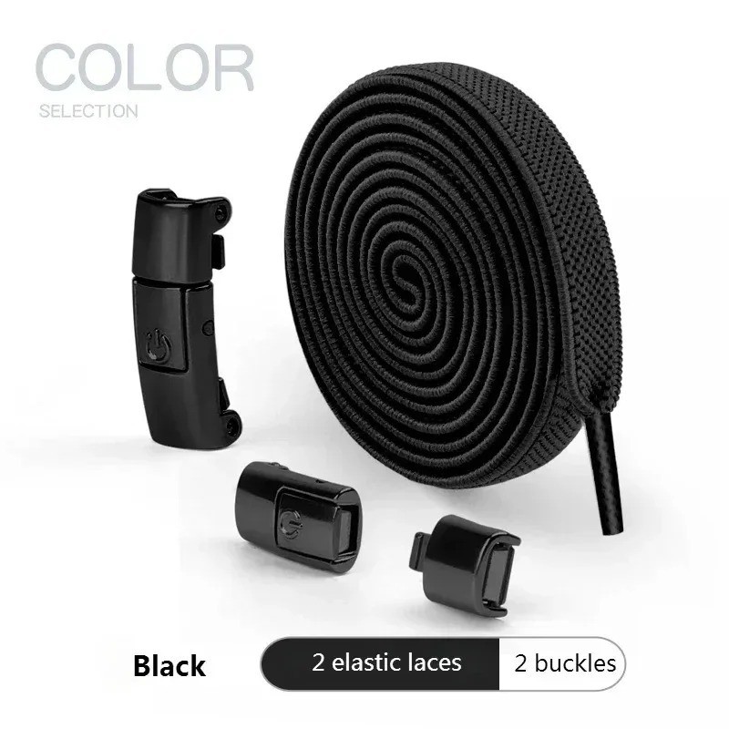 Tie Shoe Laces Press Lock Shoelaces Without Ties Elastic Laces Sneaker Kids USA