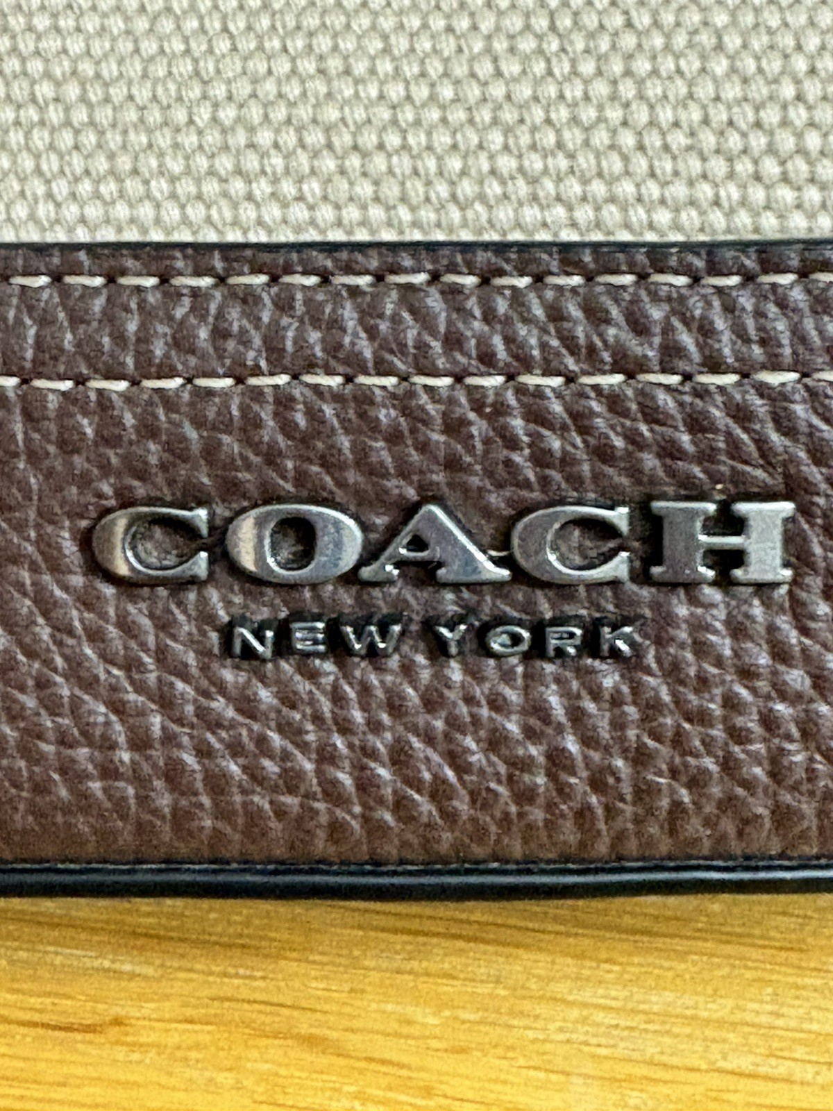 Coach Mens Hudson Small Sling Pack Cream Brown Leather Small Backpack