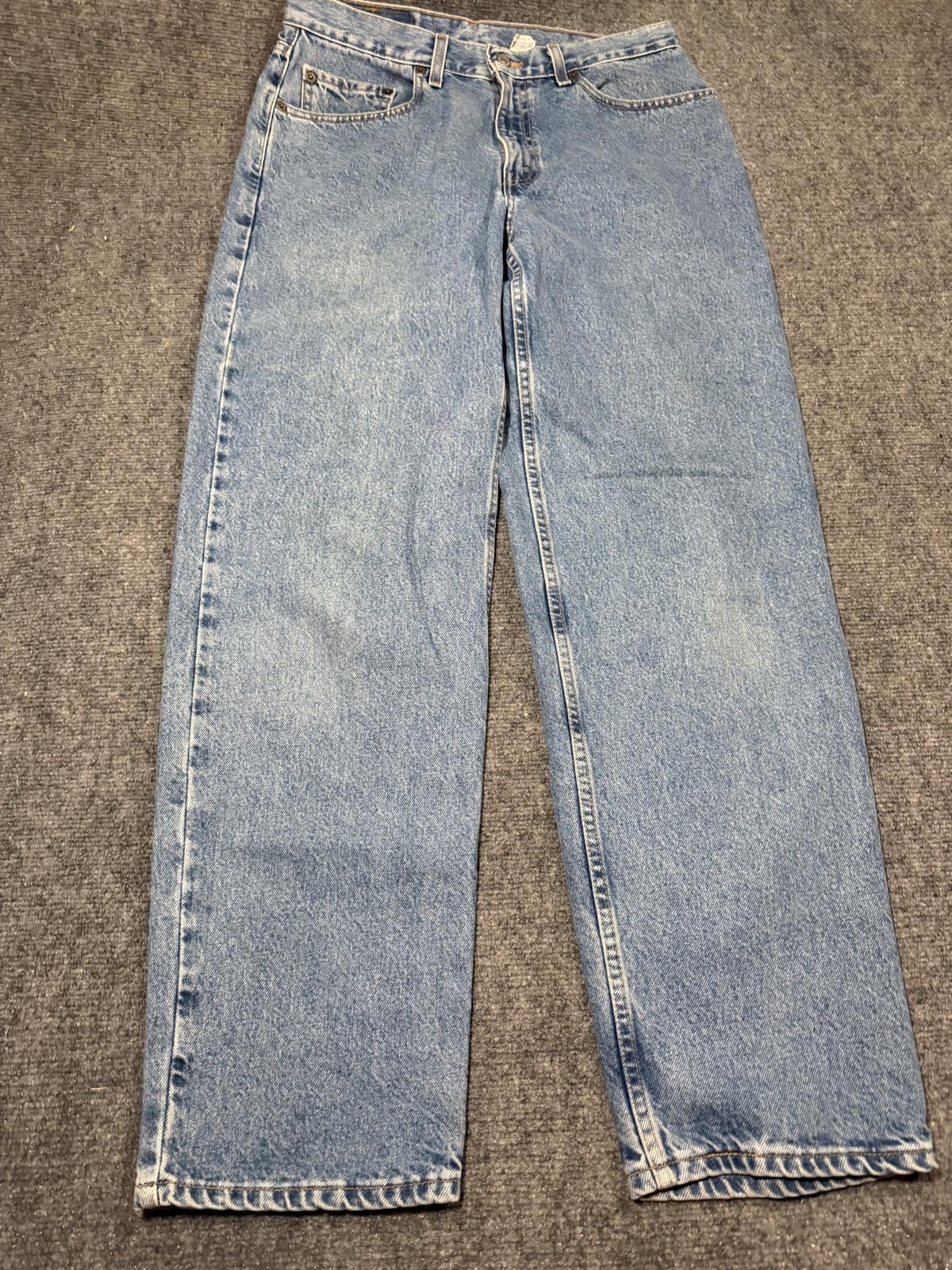 Levis Jeans Mens 34×32 Blue Relaxed Straight Leg Denim Light Wash Casual Classic