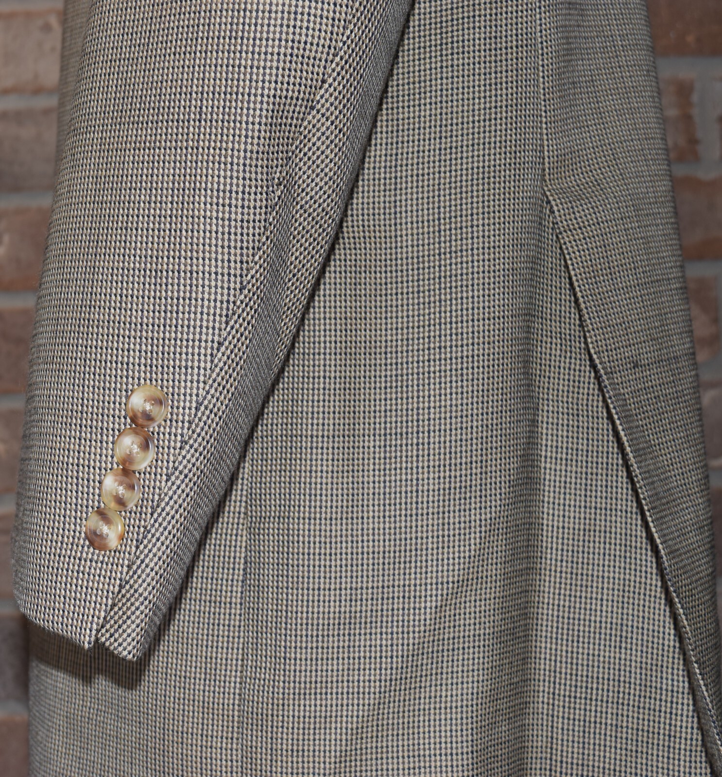 T Harris Blazer Mens 42R Regular Houndstooth 3 Button 100% Wool Double Vented