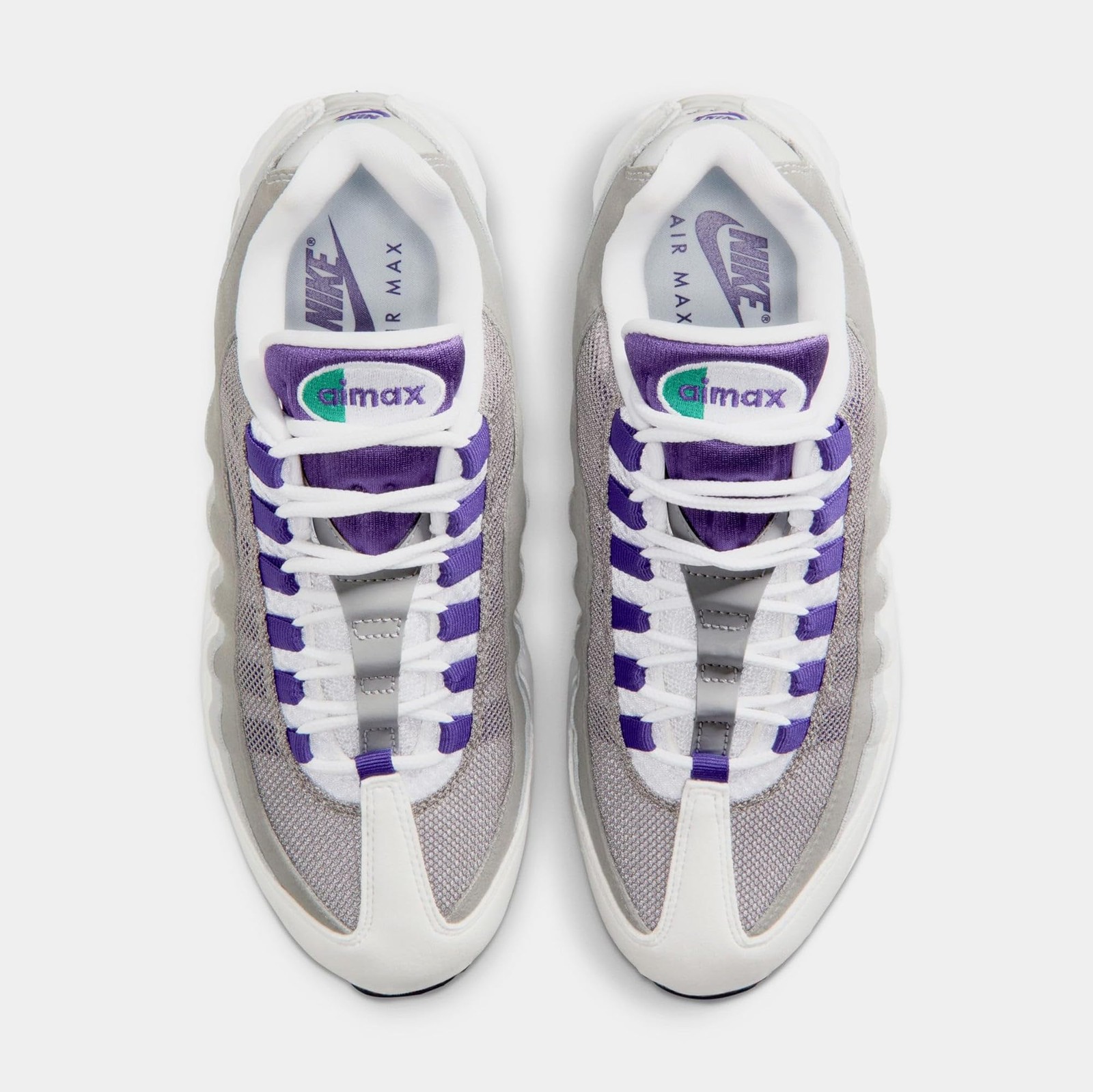 Nike Air Max 95 Big Bubble Grape Mens Running Shoes (White/Emerald Green/Wolf Gr