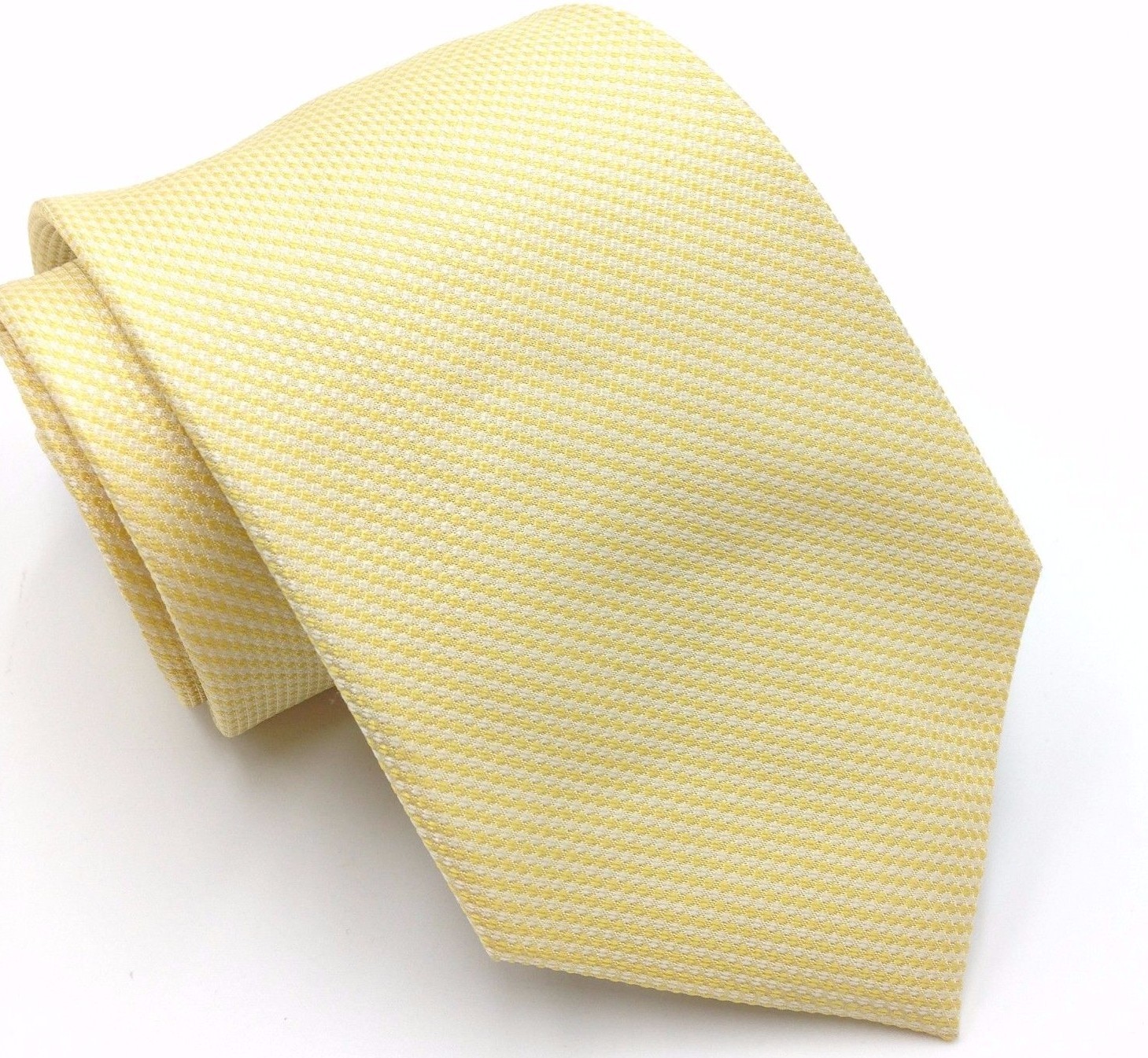 $125 Calvin Klein Mens Solid Yellow Skinny Neck Tie Classic Silk Necktie 58×3