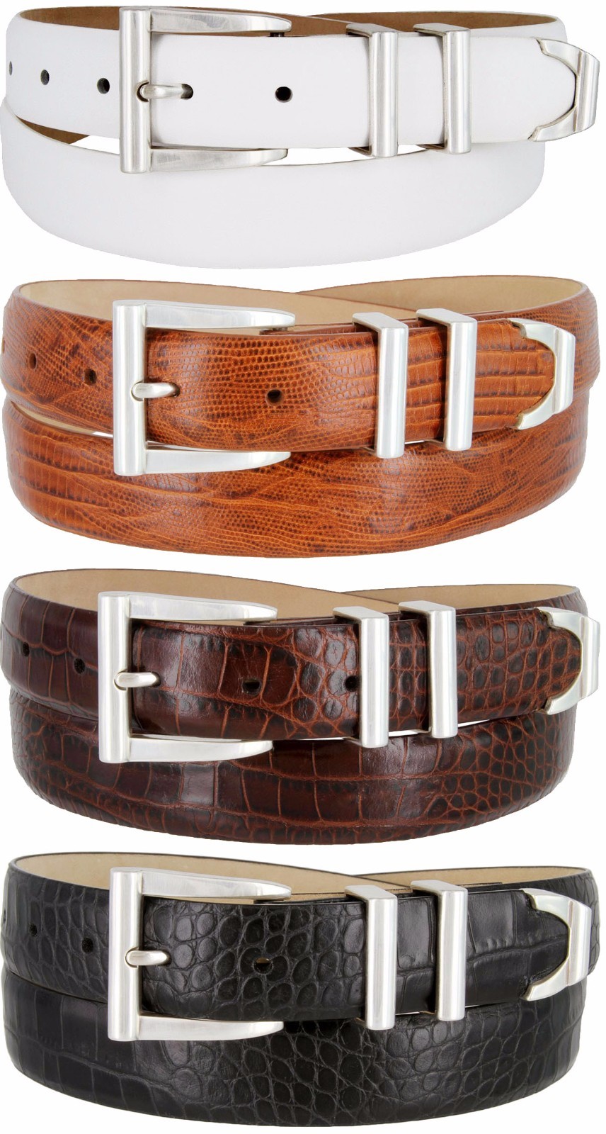 Men’s Belt Genuine Leather Italian Calfskin Designer Dress Belt 1-1/8″ Wide