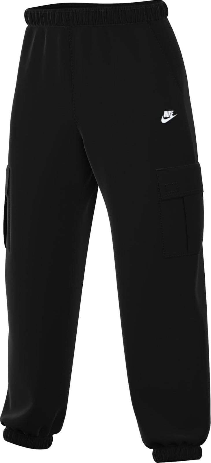 Nike Men’s Club Woven Cargo Pants, Black/White – Black/White – Medium