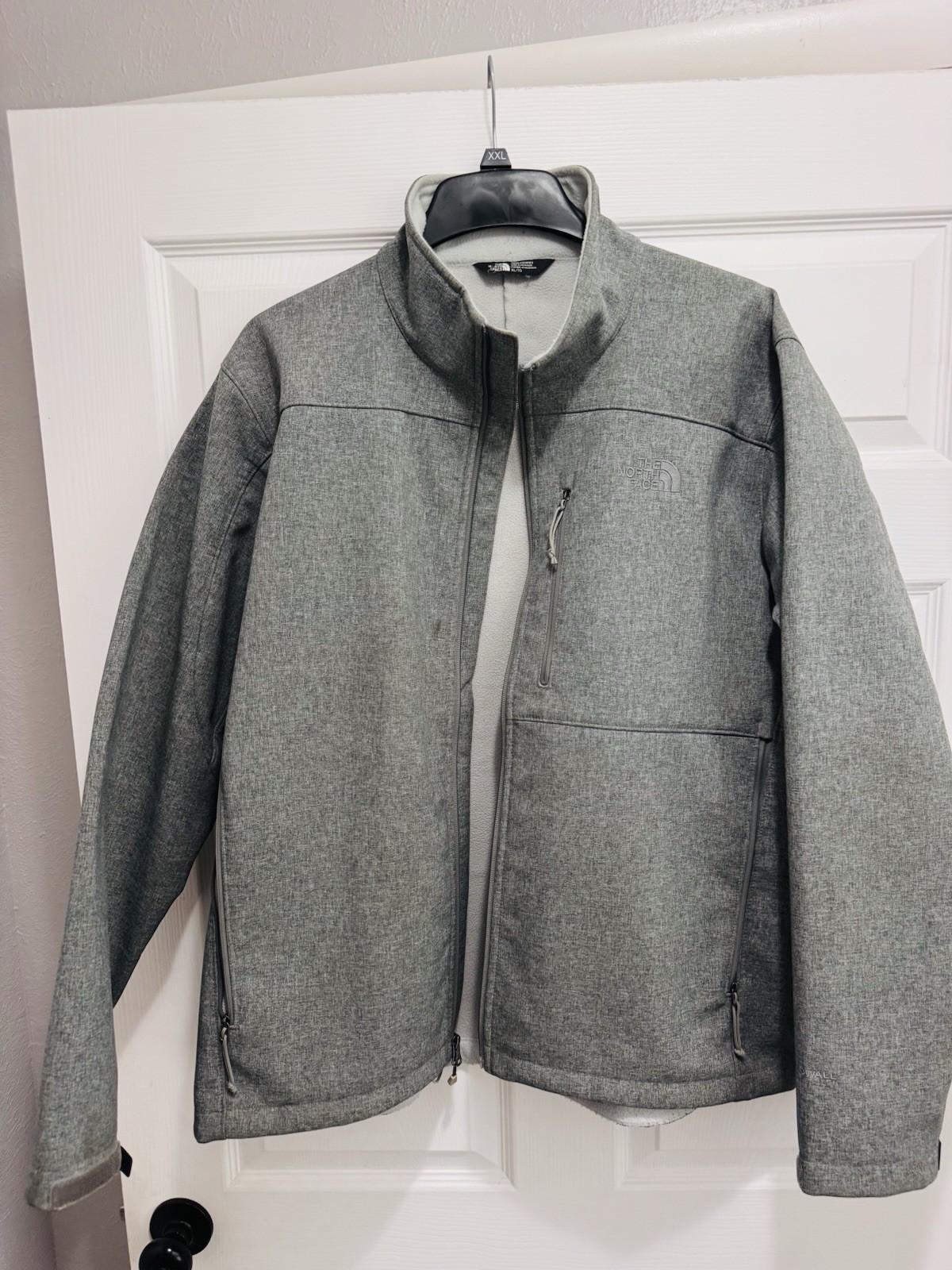 The North Face Men’s Gray Full Zip Jacket Stand-Up Collar Logo XL/TG