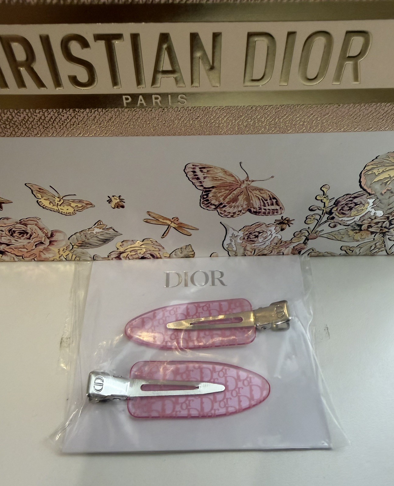 DIOR Beauty Backstage Pink Hair Clips Get Ready 2 Piece Set NEW +1 free sample
