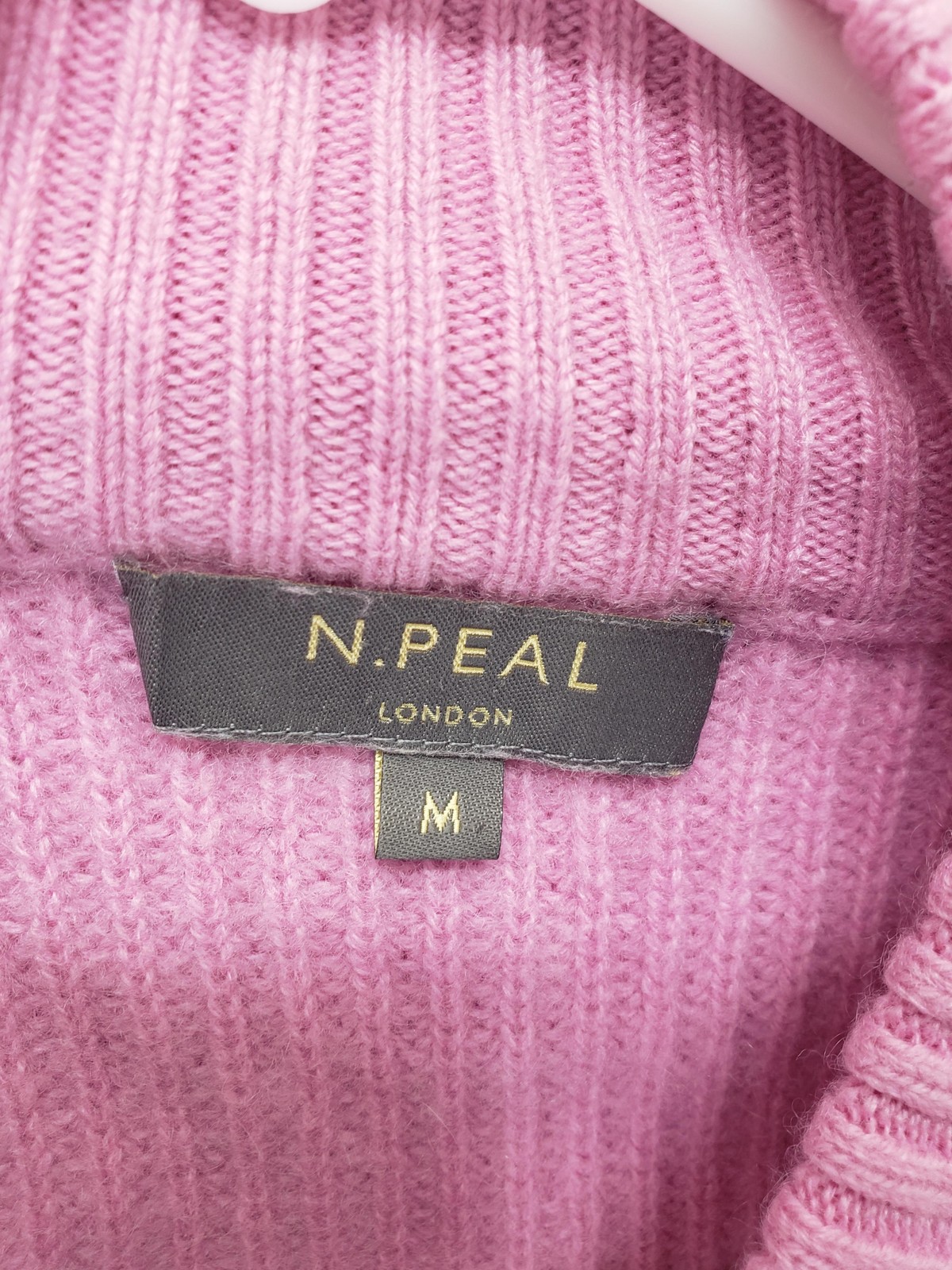 N Peal Sweater Womens Medium Pink Organic Cashmere Textured Knit Pullover Jumper