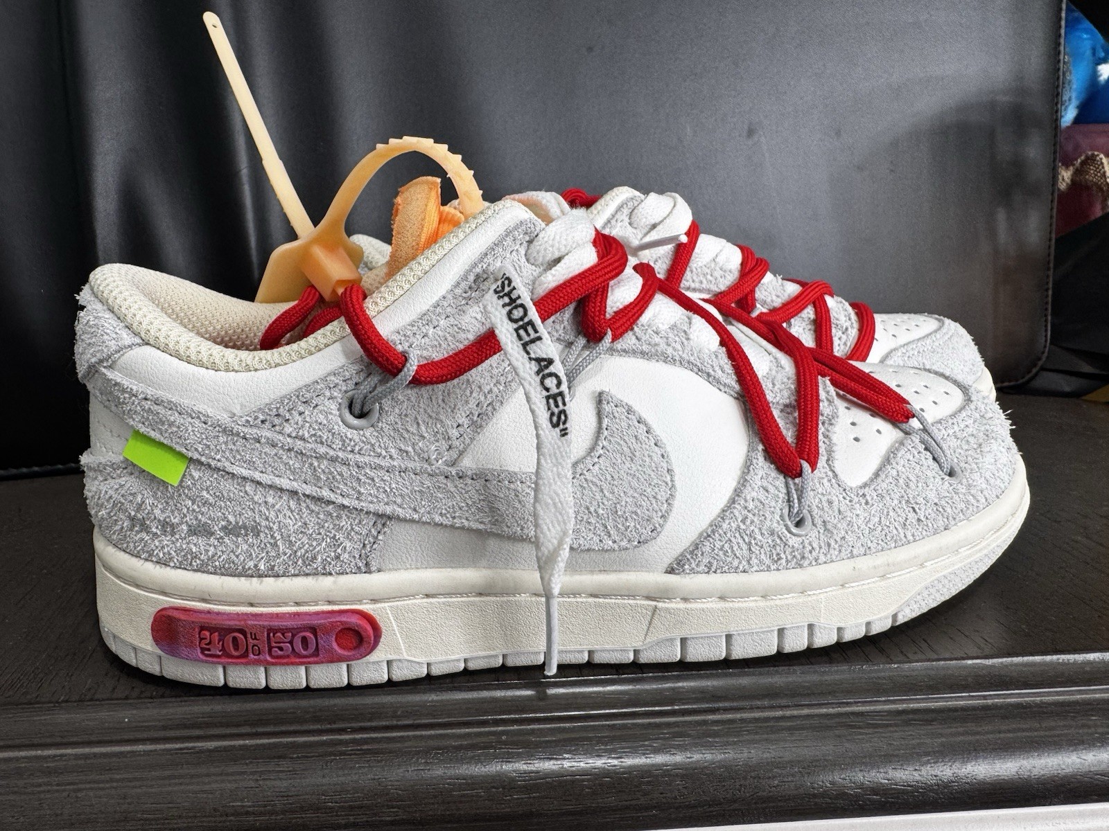 Nike Dunk Low Off-White Lot 15 of 50 White Gray Red DJ0950-101